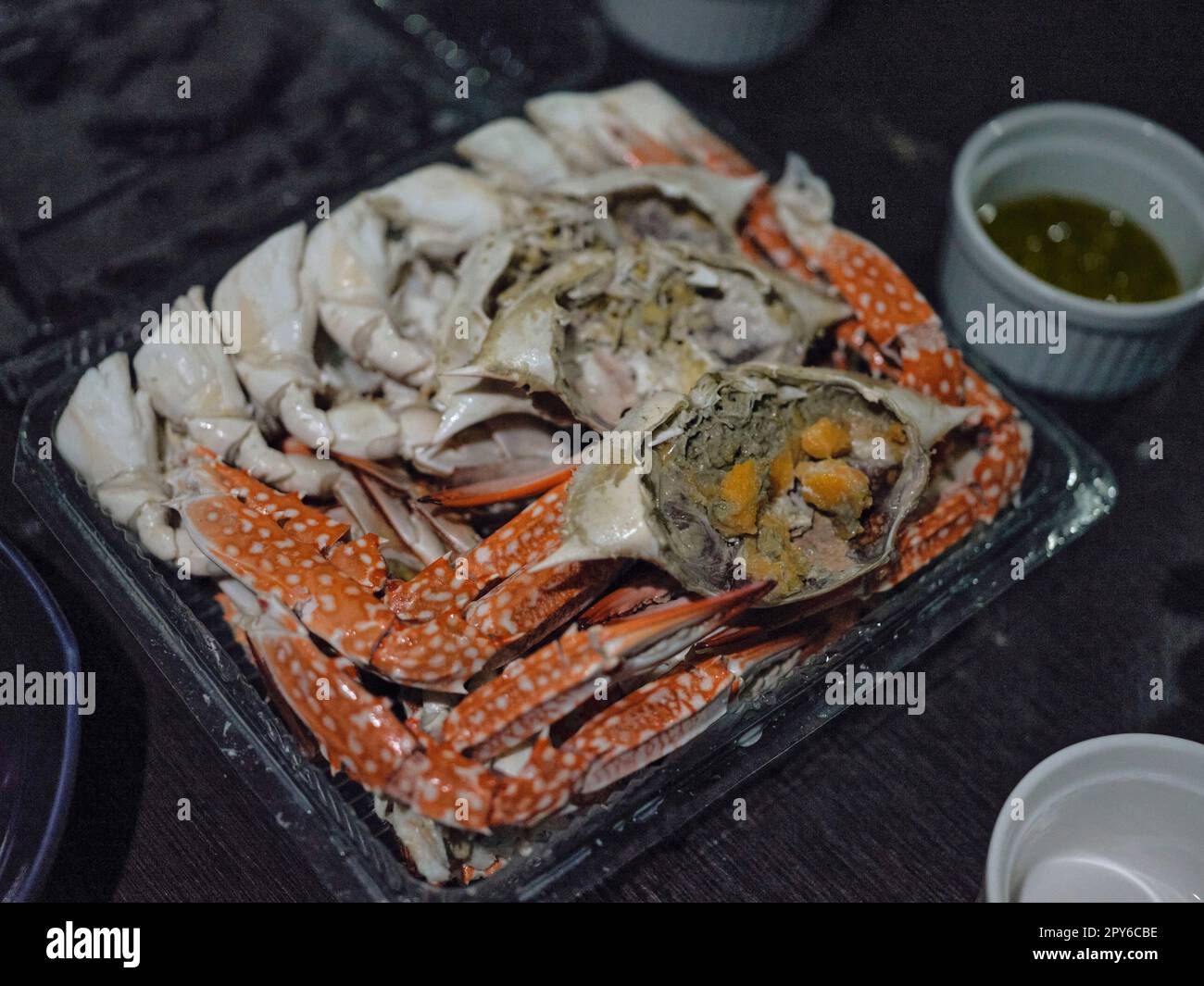 Gedünstetes Krabbenfleisch von Blaukrabben Stockfoto