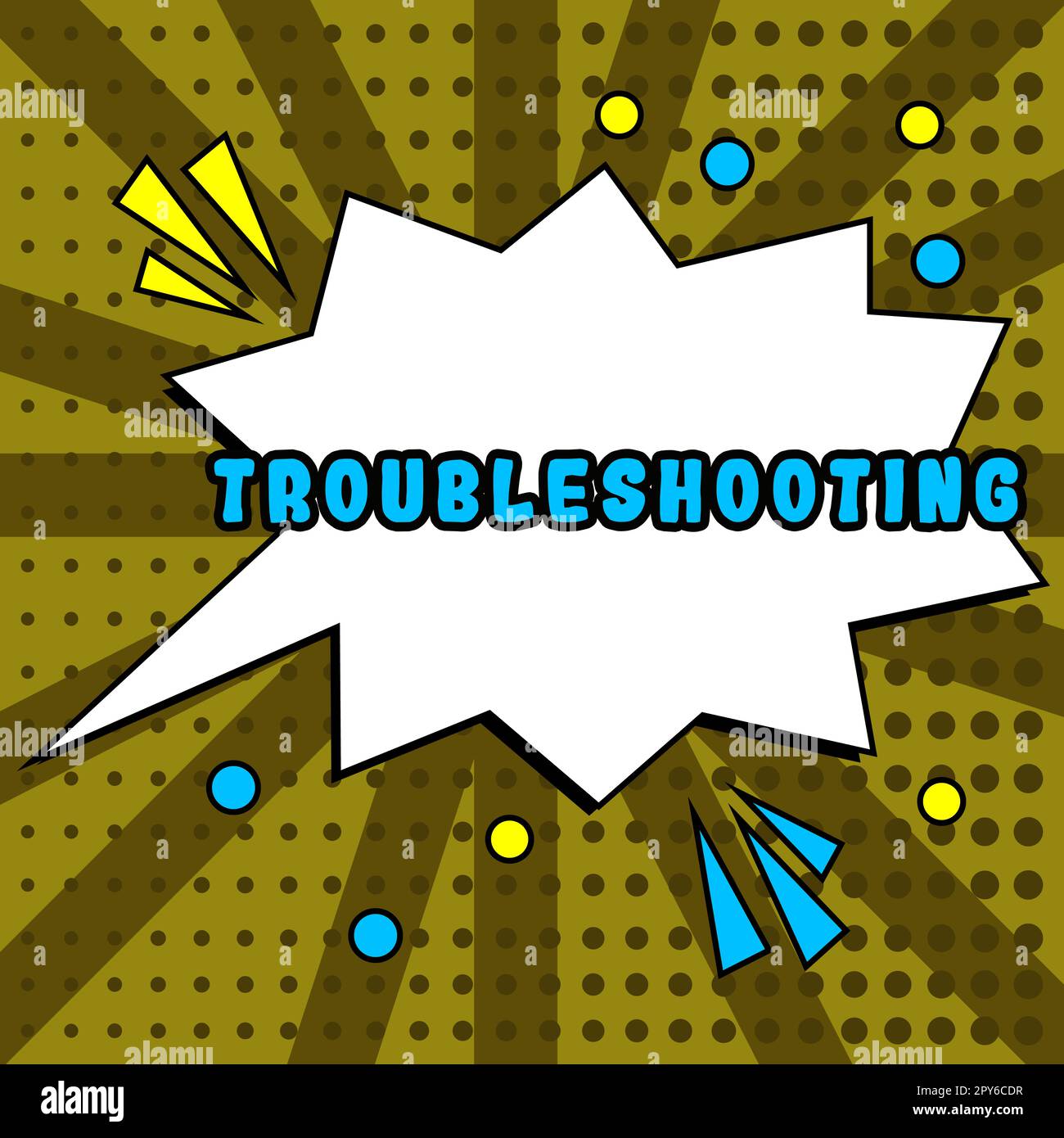 Handgeschriebenes Schild Fehlerbehebung. Geschäftsansatz eine Untersuchung oder Behandlung der Probleme ist aufgetreten Stockfoto