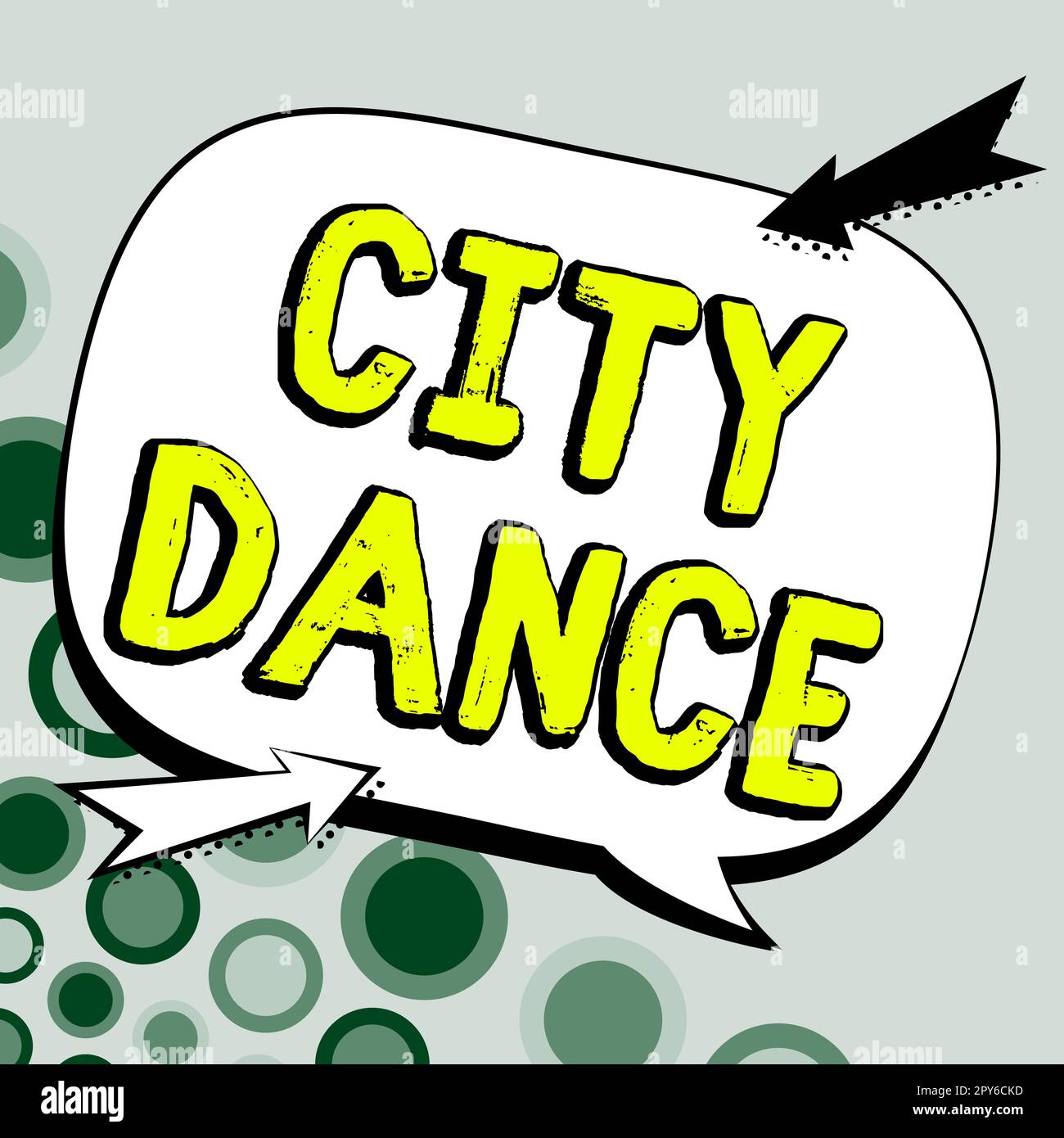 Text mit „Inspiration City Dance“. Konzeptionelle Fotoaktivität des Tanzens zum Vergnügen oder zur Unterhaltung anderer Stockfoto