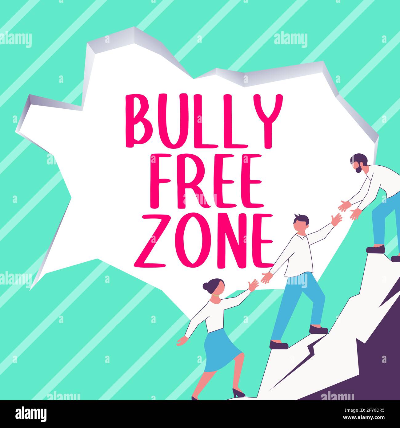 Schild mit der Aufschrift „Bully Free Zone“. Geschäftsidee respektvoll gegenüber anderen Mobbing ist hier nicht erlaubt Stockfoto