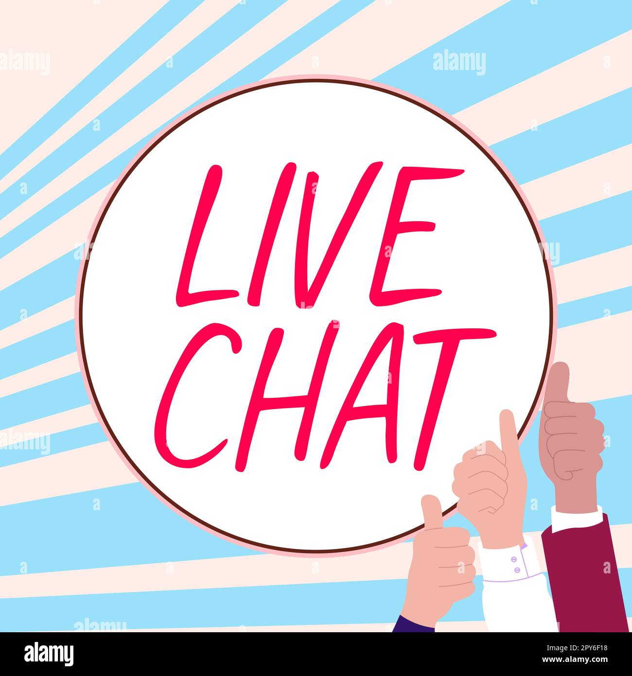 Konzeptunterschrift Live-Chat. Geschäftsidee, die mit einem Freund oder einer anderen Person über das Internet oder das PC-Telefon spricht Stockfoto