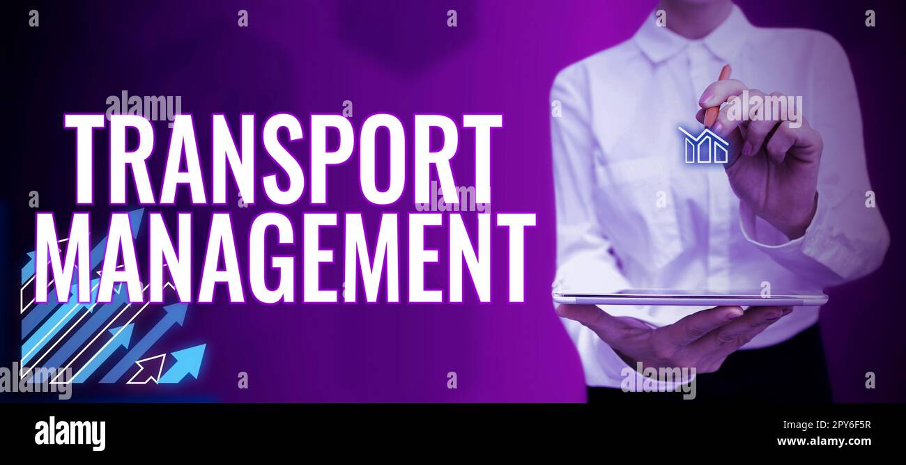 Konzeptionelle Darstellung Transport Management. Geschäftsansatz Verwaltung von Aspekten der Fahrzeugwartung und des Fahrzeugbetriebs Stockfoto