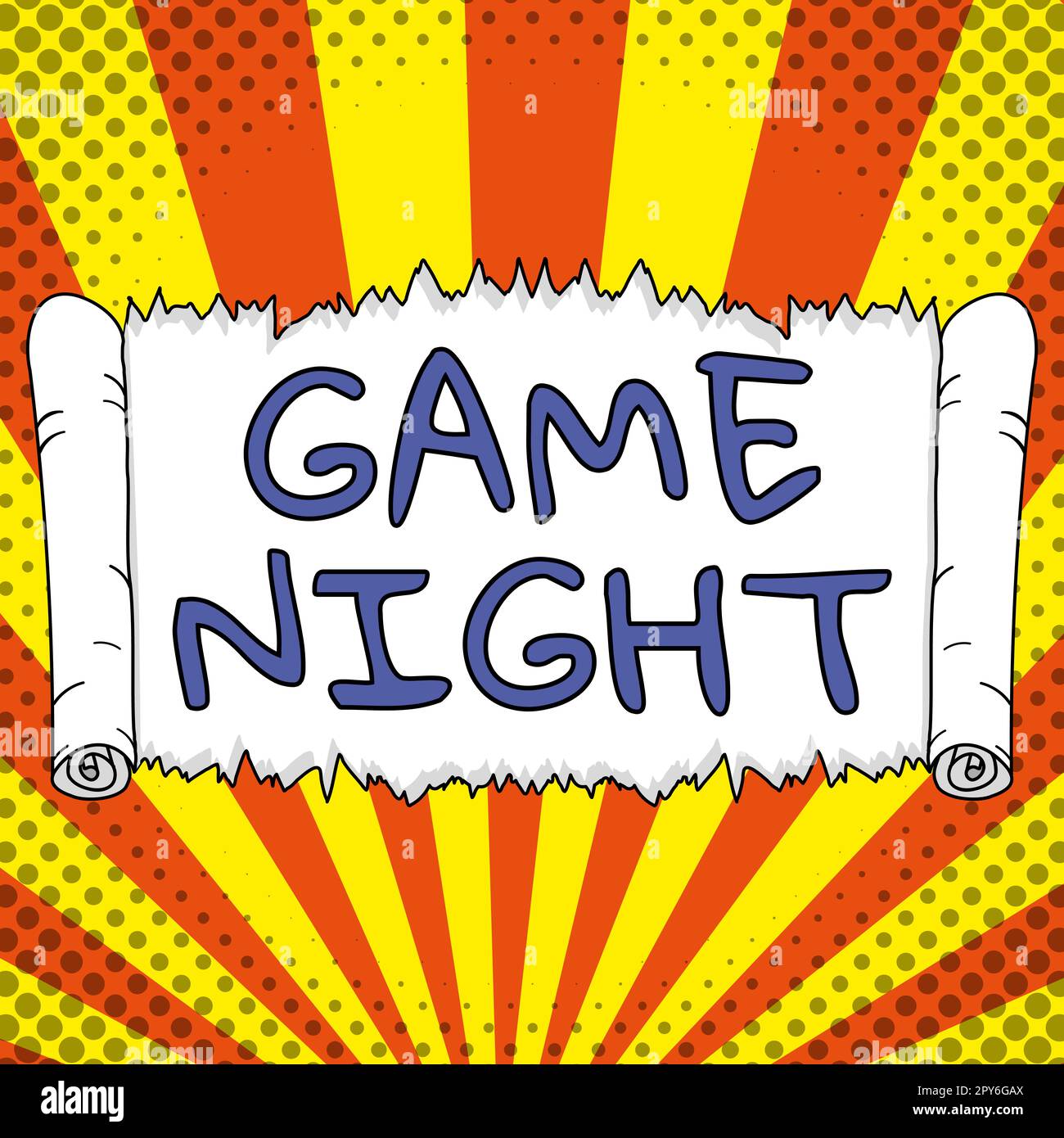 Handschrift Text Game Night. Business Approach Event, bei dem sich Leute treffen, um sich zu legen Stockfoto