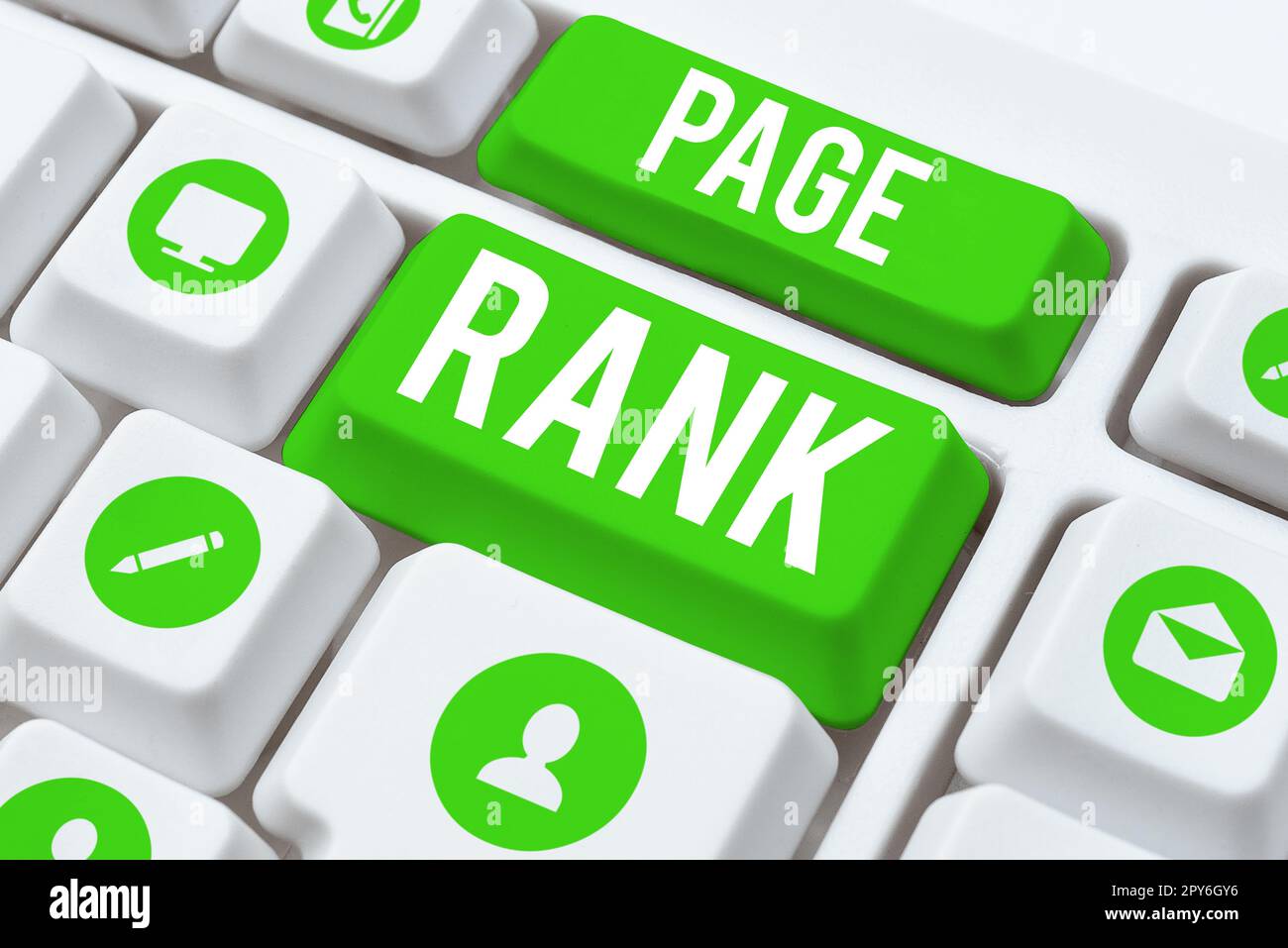 Handschrift Text Page Rank. Konzeptionelle Foto einen Wert auf einer Webseite als Maß für seine Popularität zugeordnet Stockfoto