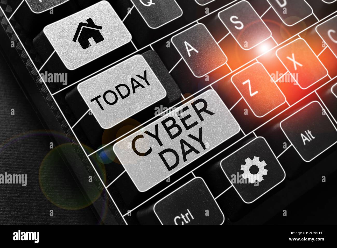 Schreiben mit Text Cyber Day. Marketingaussage für Business Showcase für den Montag nach dem Thanksgiving in den USA Stockfoto