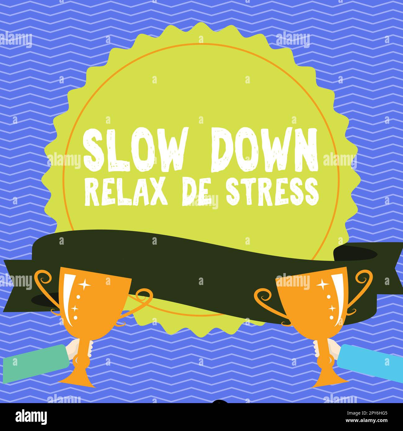 Konzeptionelle Beschriftung Slow Down Relax De Stress. Geschäftsansatz Pause Stresspegel reduzieren Ruhe bewahren Stockfoto