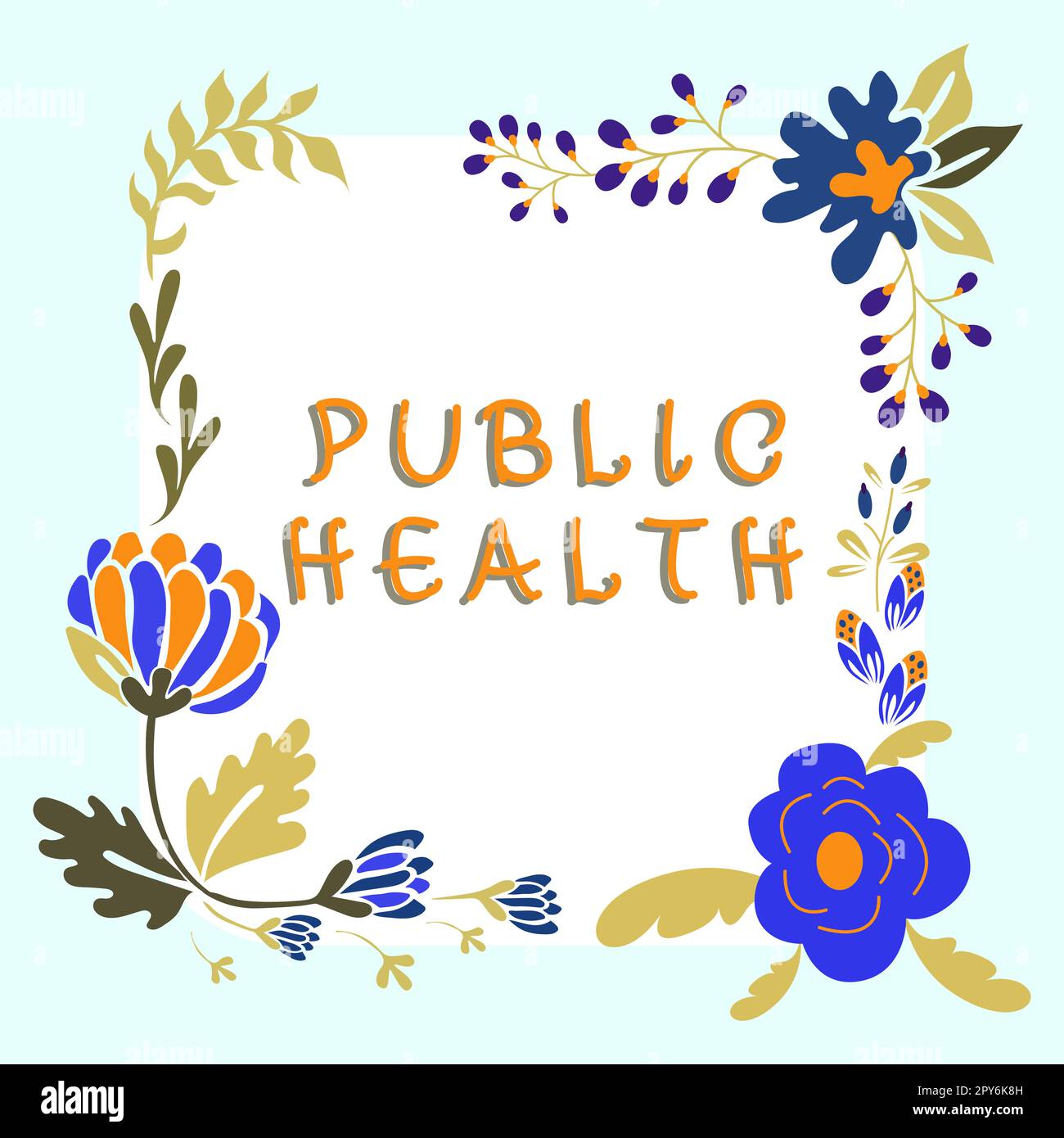 Schild mit der Anzeige der öffentlichen Gesundheit. Internetkonzept zur Förderung einer gesunden Lebensweise für die Gemeinschaft und ihre Menschen Stockfoto