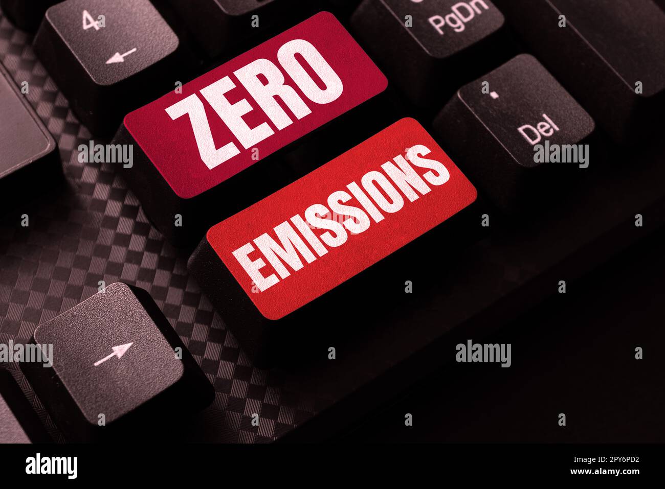 Text mit Inspiration Null Emissionen. Das Wort für emittiert keine umweltschädlichen Abfallprodukte Stockfoto