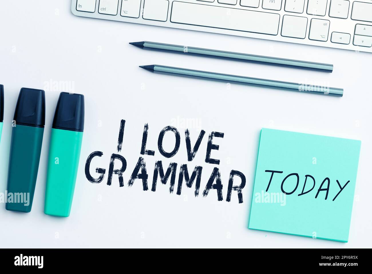 Konzeptionelle Beschriftung I Love Grammar. Geschäftsvorstellung der Bewunderung des Systems und der Sprachstruktur Stockfoto