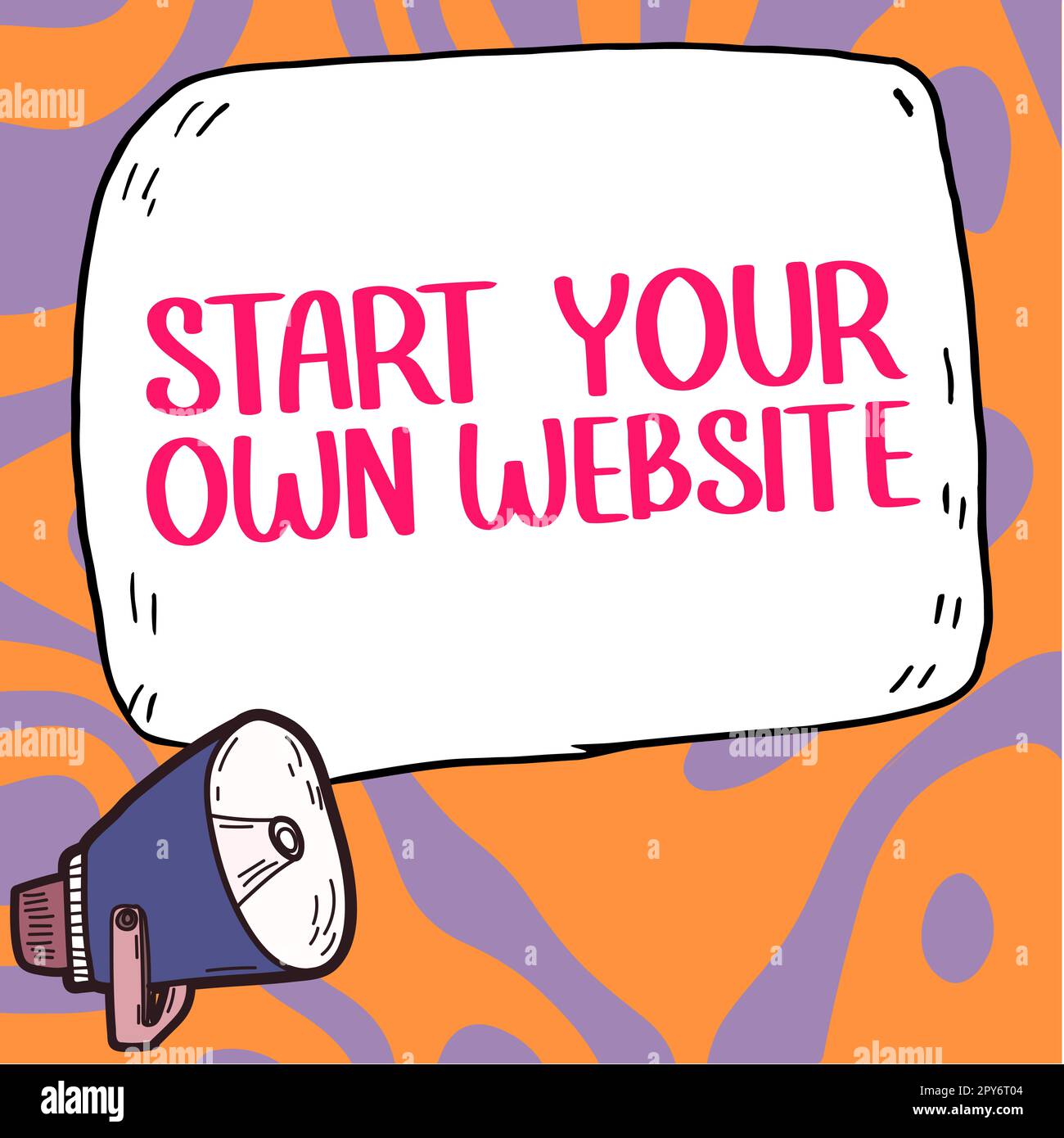 Handschriftlicher Text Erstellen Sie Ihre eigene Website. Geschäftsidee dient als Erweiterung einer Visitenkarte eine persönliche Website Stockfoto