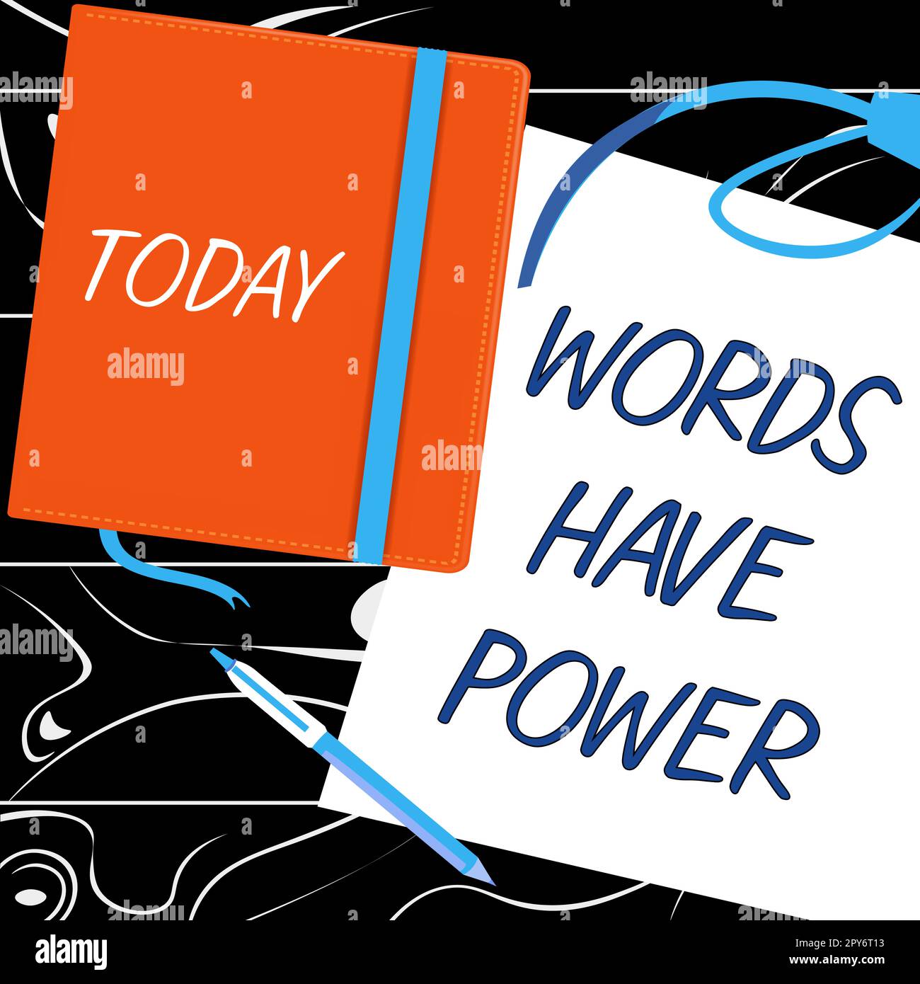 Handgeschriebene Textwörter haben Macht. Das Wort für Energie, die heilen kann, hilft, Demut und Demütigung zu erschweren Stockfoto