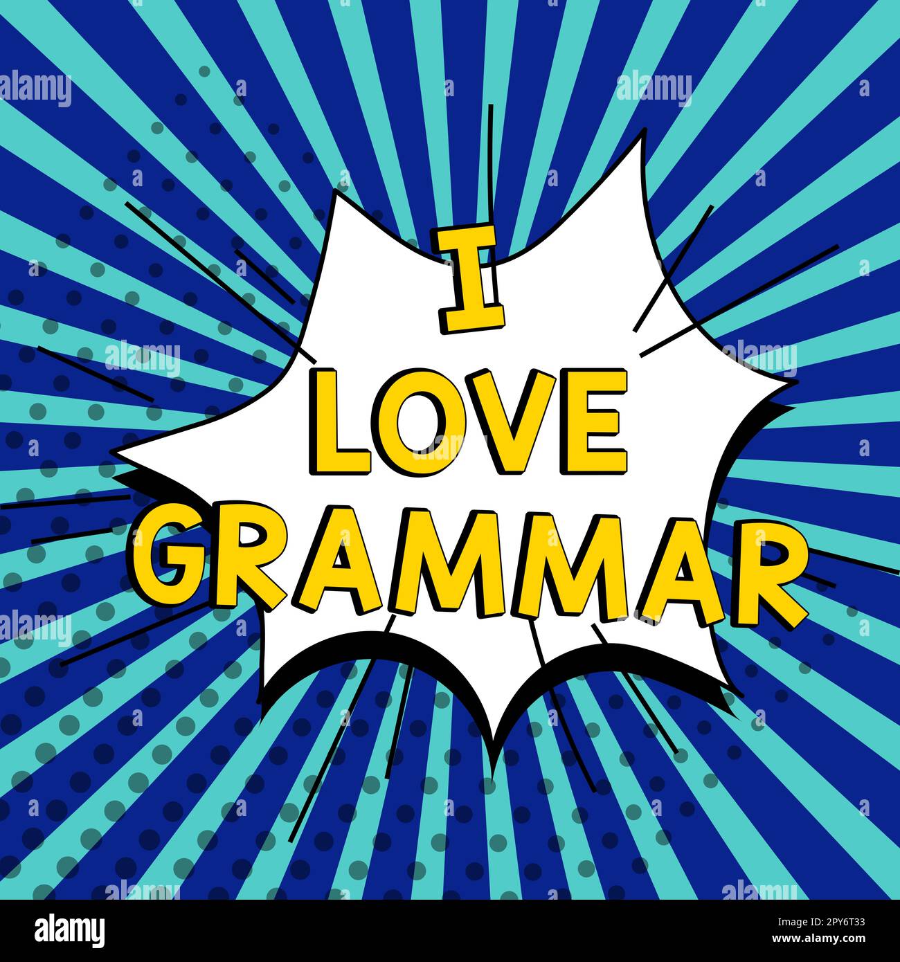 Handschrifttext I Love Grammar. Ubersichtsarbeit über Bewunderungssystem und Sprachstruktur Stockfoto