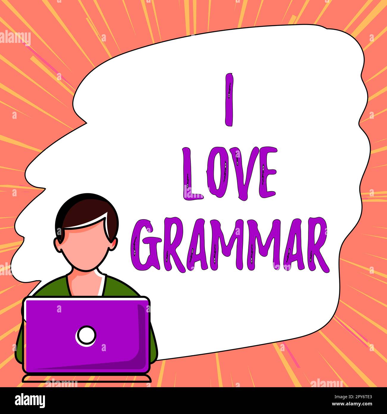 Konzeptionelle Darstellung Ich liebe Grammatik. Unternehmerische Ideenakte der Bewunderung von System und Sprachstruktur Stockfoto
