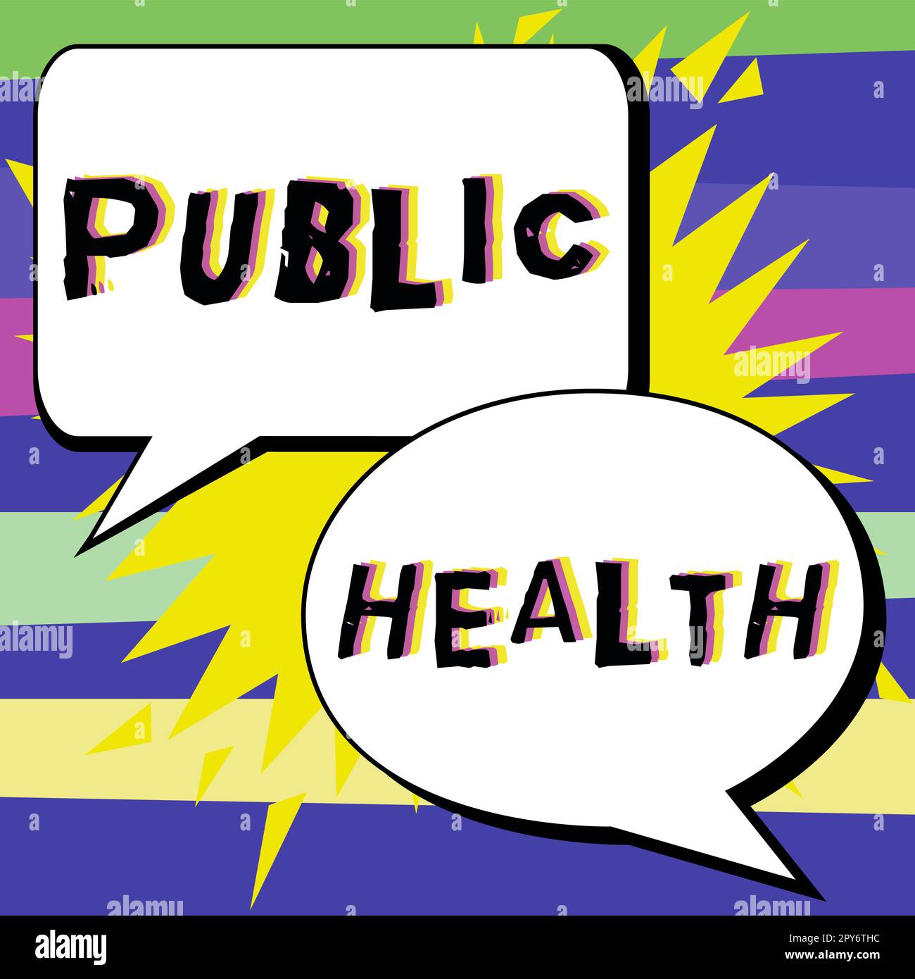Inspiration zeigt Zeichen Public Health. Geschäftskonzept zur Förderung einer gesunden Lebensweise für die Gemeinschaft und ihre Menschen Stockfoto