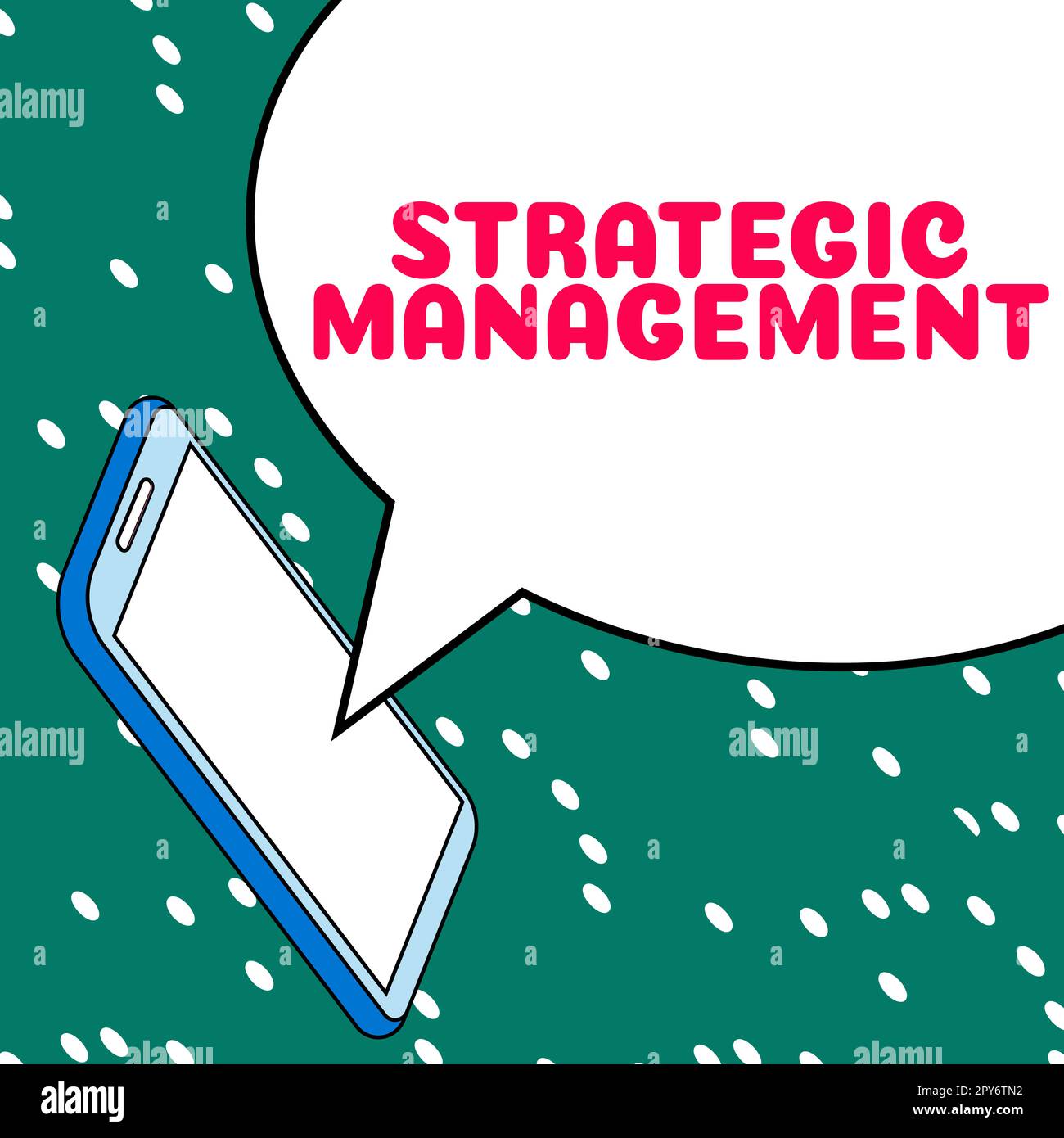 Schild mit Anzeige von Strategic Management. Wort für Formulierung und Umsetzung der wichtigsten Ziele Stockfoto