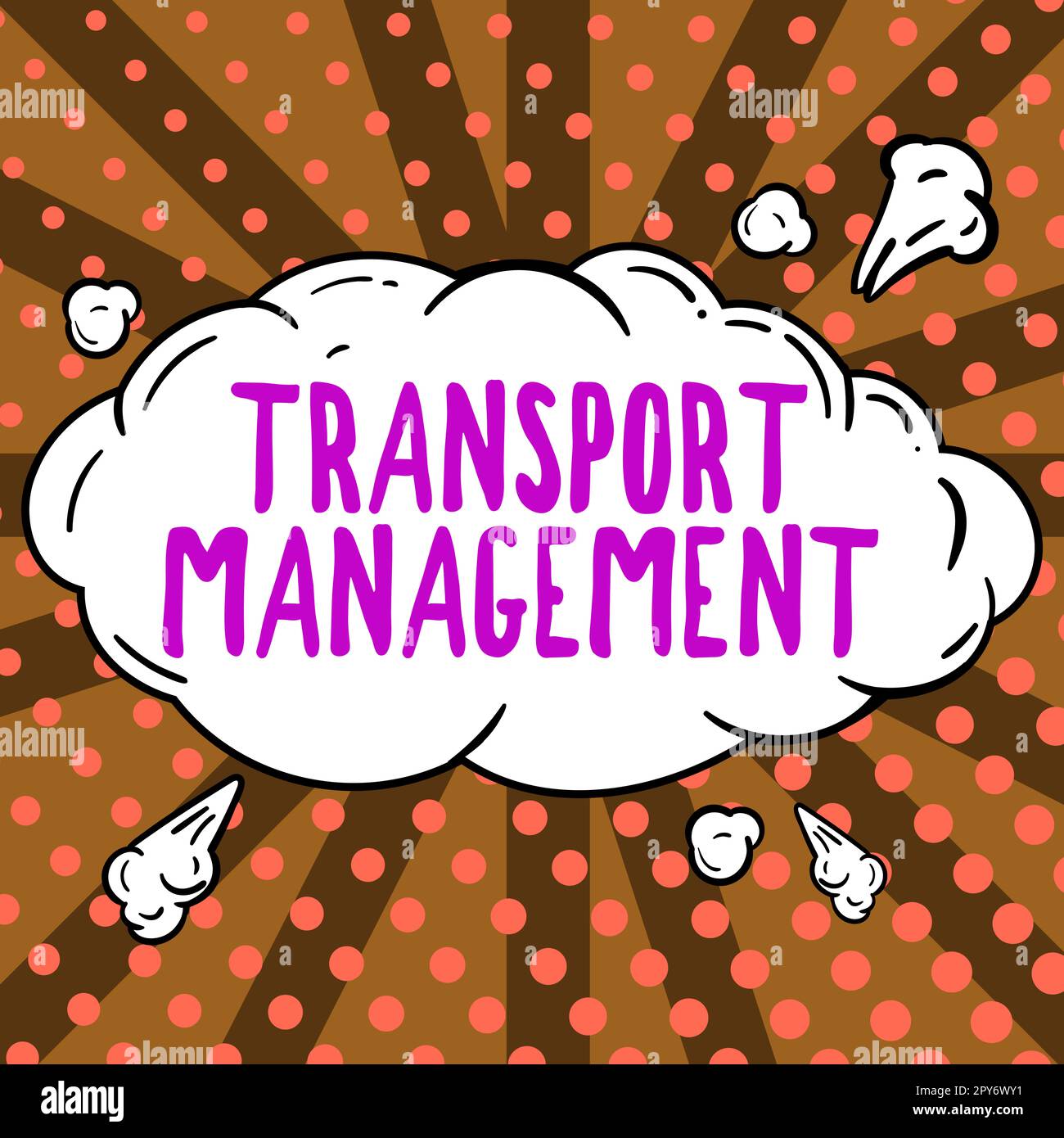 Konzeptioneller Titel Transport Management. Konzept, das das Management von Aspekten der Fahrzeugwartung und des Fahrzeugbetriebs umfasst Stockfoto