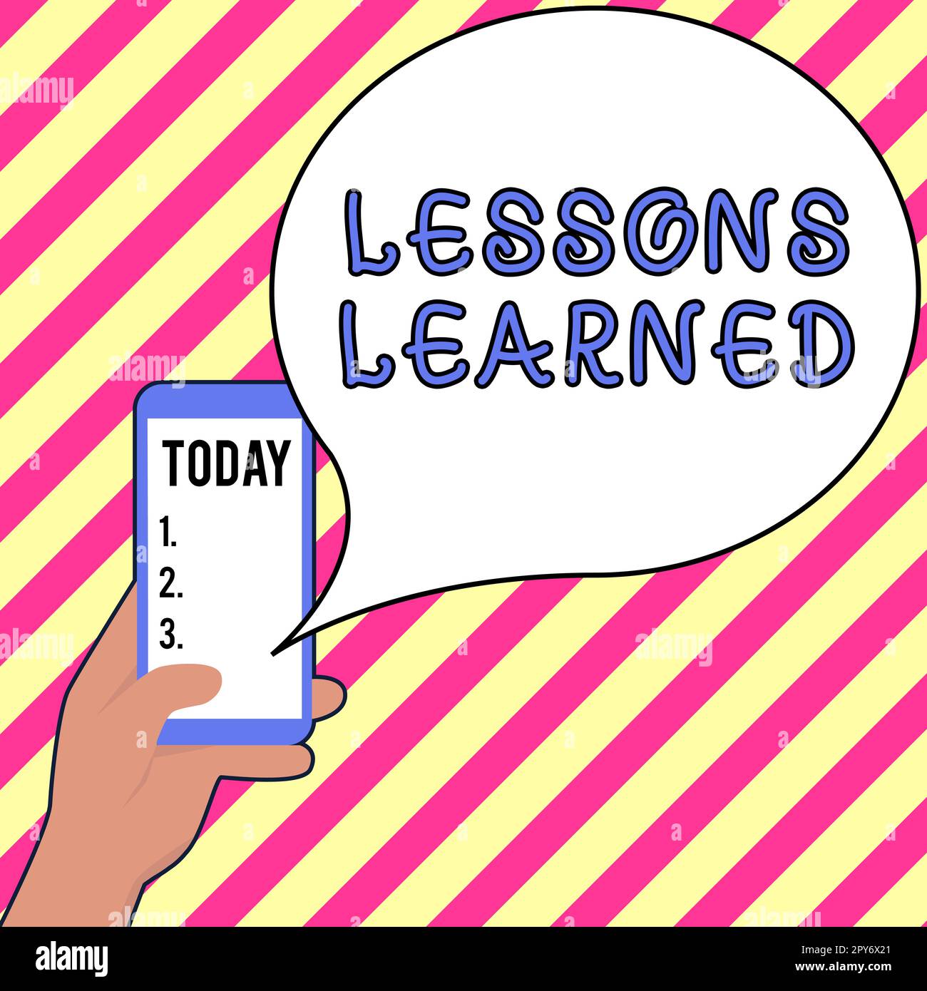 Konzeptionelle Bildunterschrift Lessons Learned. Geschäftsansatz fördern Sie den Austausch und die Nutzung von Wissen aus Erfahrung Stockfoto