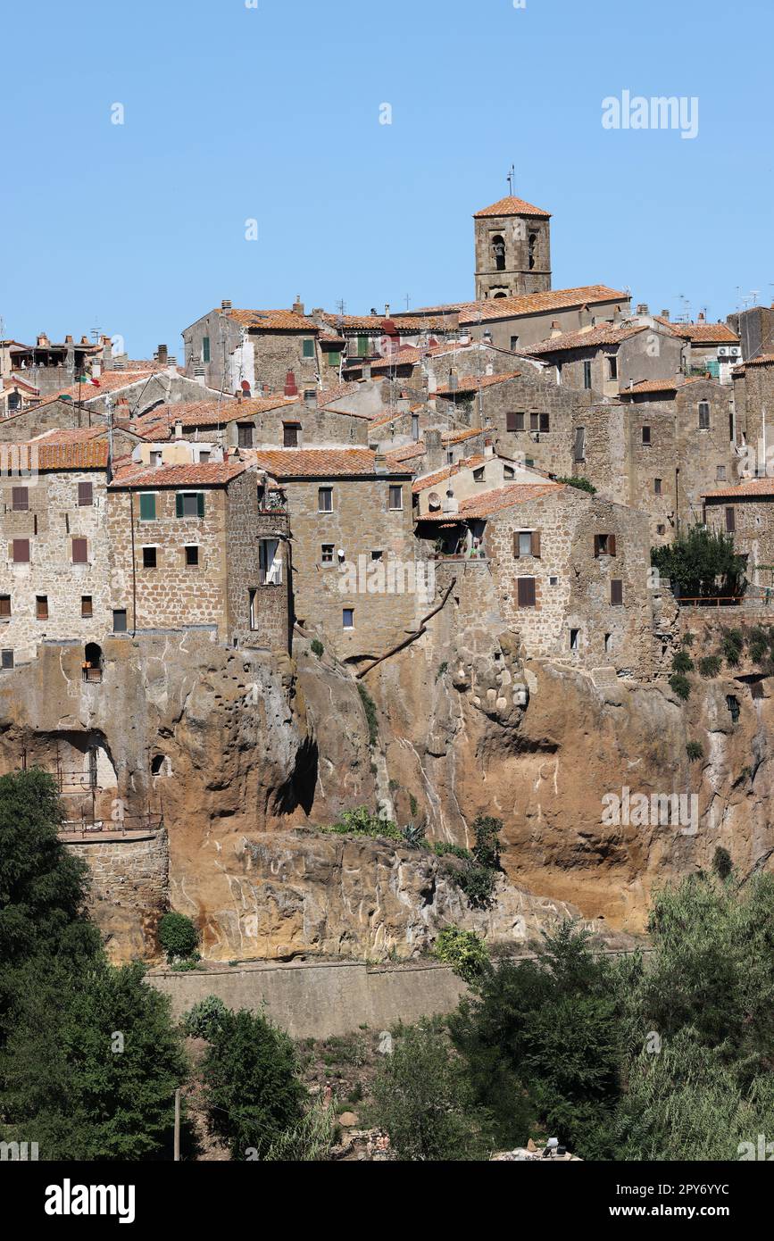 Pitigliano charmante mittelalterliche Stadt in der Toskana, Italien. Stockfoto