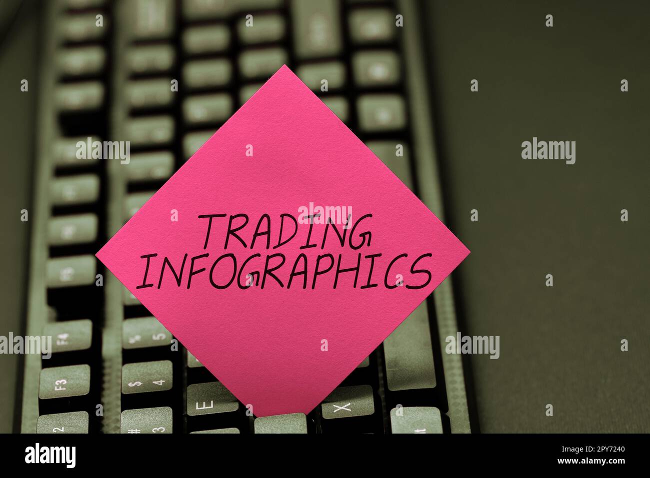 Text mit Infografiken zu Inspiration Trading. Geschäftsansatz visuelle Darstellung von Handelsinformationen oder -Daten Stockfoto