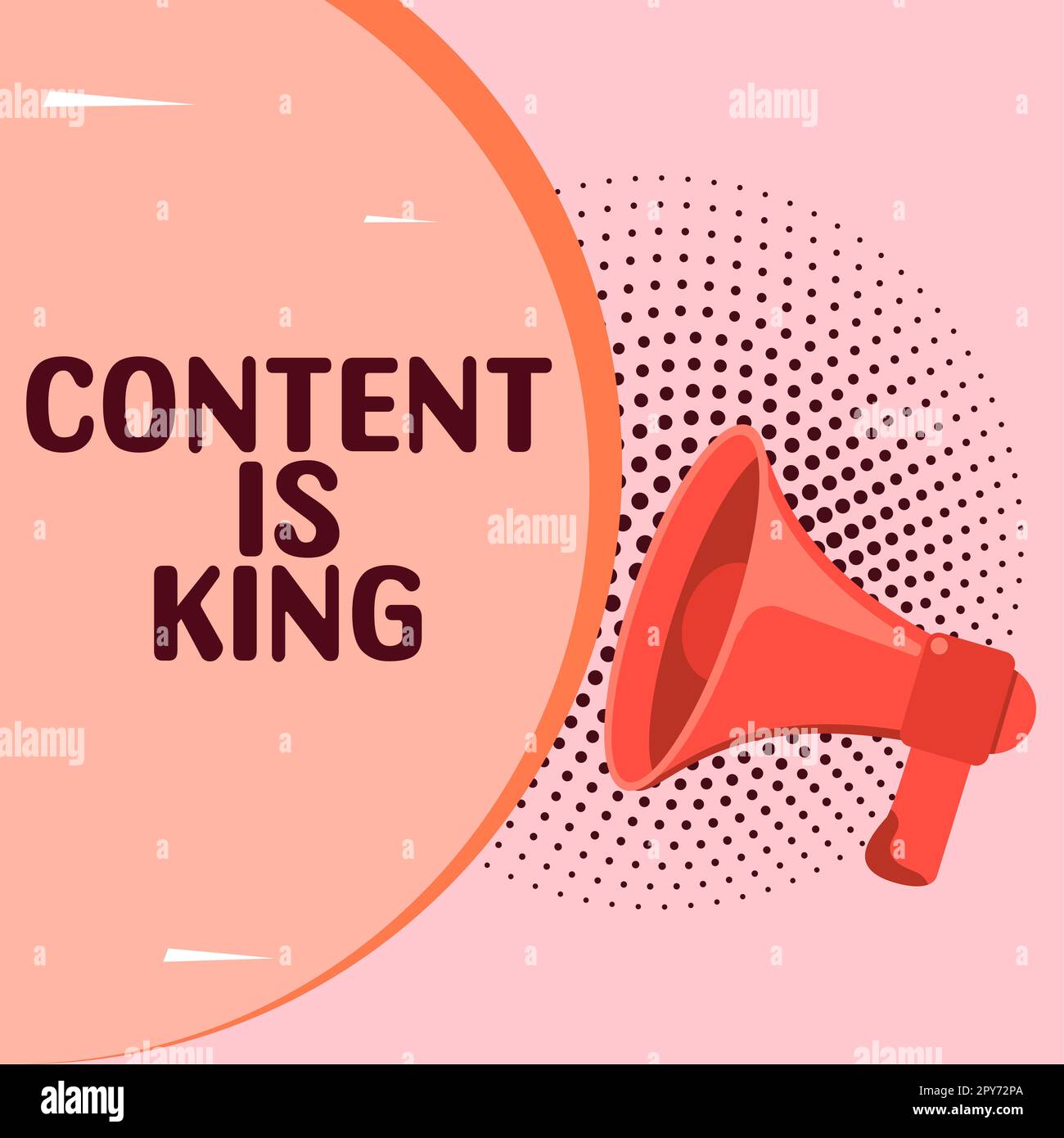 Handschrift Text Inhalt ist König. Geschäftsidee Inhalt ist das Herzstück der heutigen Marketingstrategien Stockfoto
