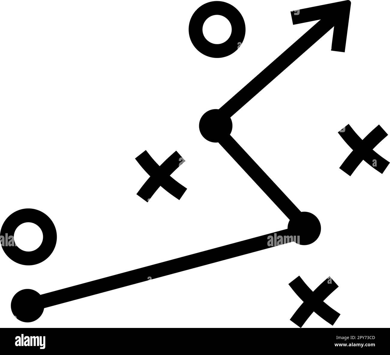 Lineares Symbol des Richtungspfeils als Konzept von Strategie und Taktik Stock Vektor