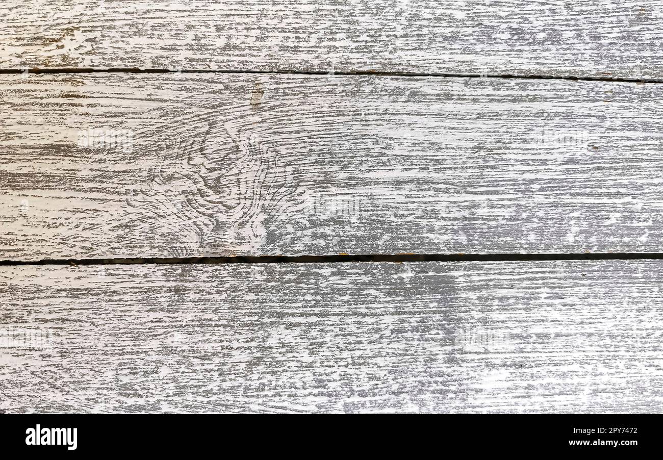 Grau lackiertes Holzbrett Holzstrukturmuster der Leisten. Stockfoto