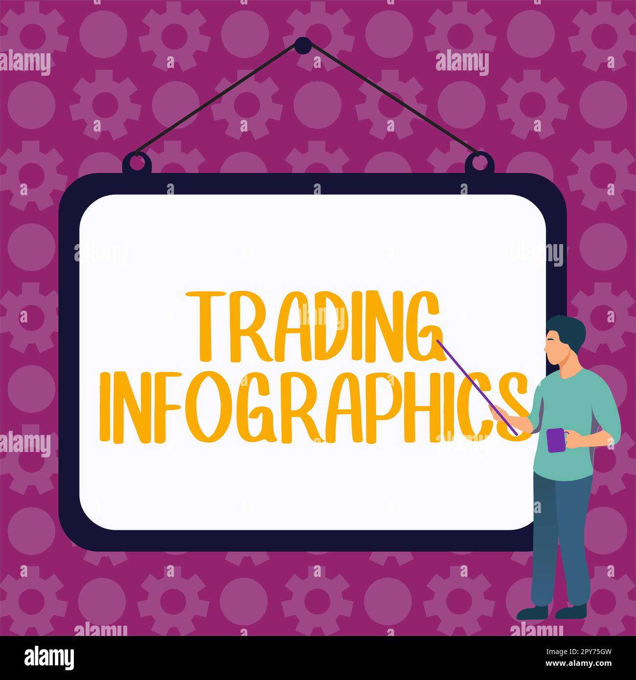 Infografiken zum konzeptionellen Handel. Geschäftsüberblick visuelle Darstellung von Geschäftsinformationen oder -Daten Stockfoto