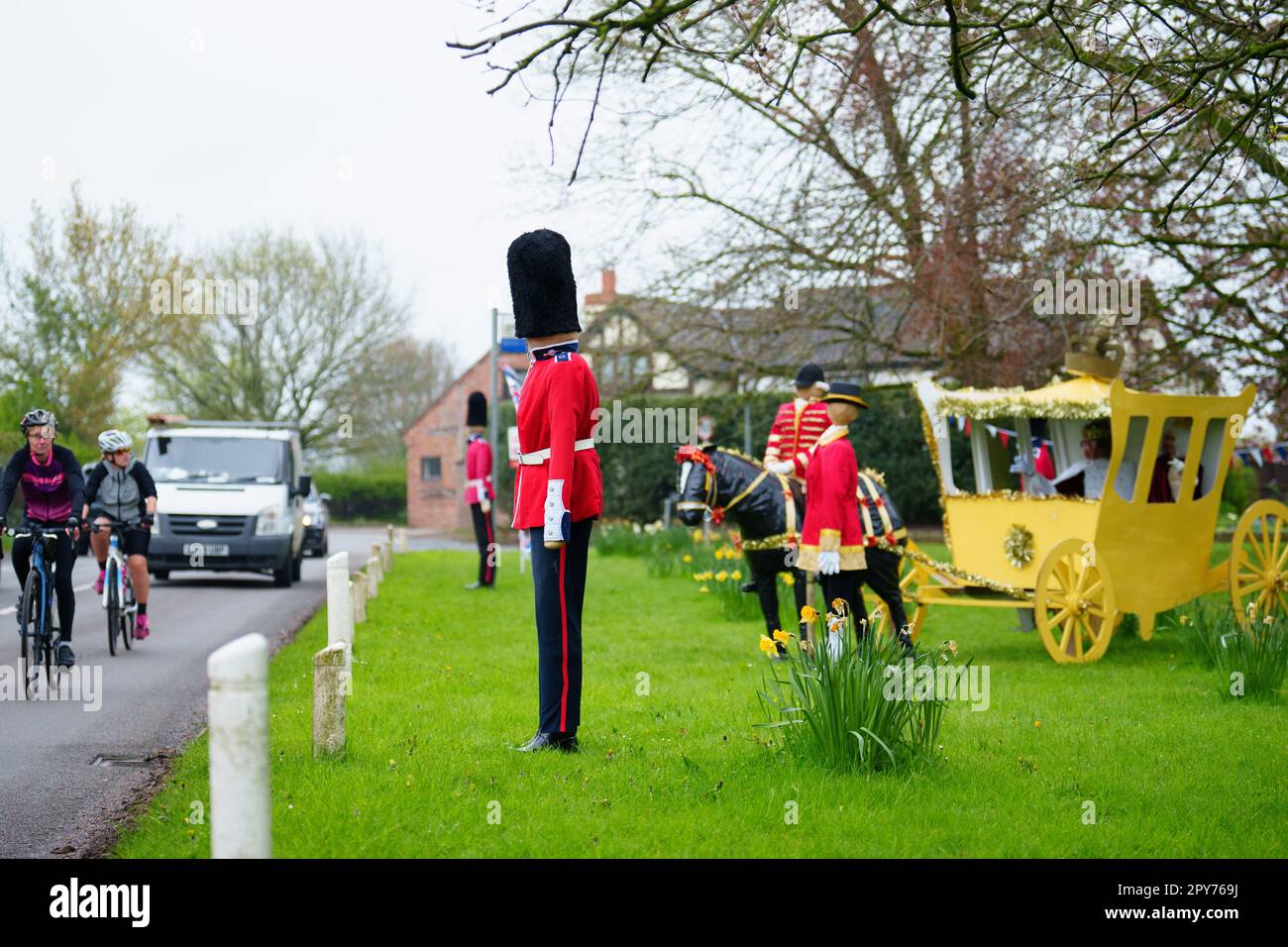 Vor der bevorstehenden Krönung von König Karl III. Wird am 28. April 2023 in Cheshire, Großbritannien, eine Straßenausstellung gesehen. Kredit: Jon Super/Alamy Live News. Stockfoto