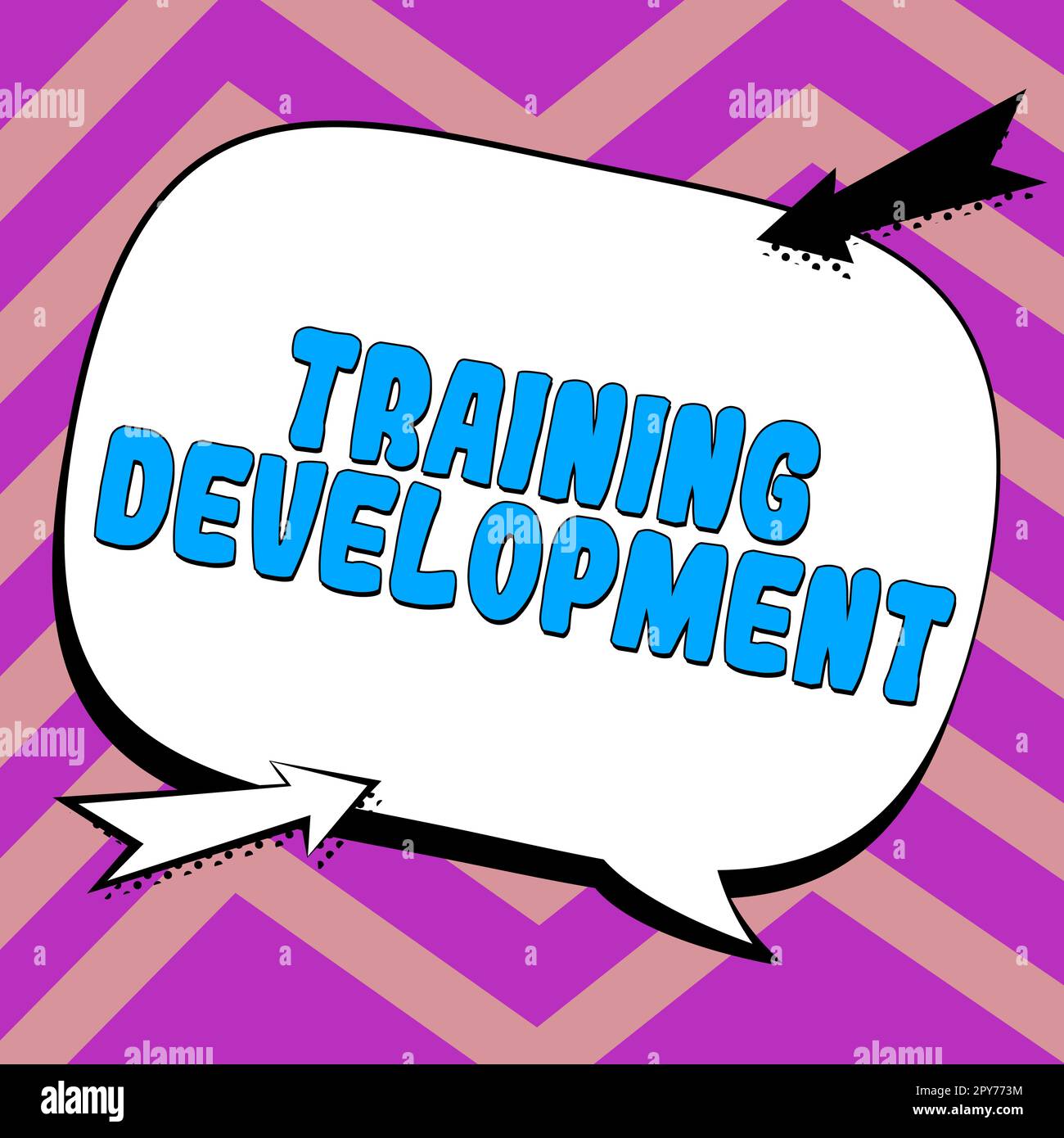 Textüberschrift mit einer Darstellung der Schulungsentwicklung. Business Idea Lernen und erweitern Fähigkeiten und Wissen Programm Stockfoto