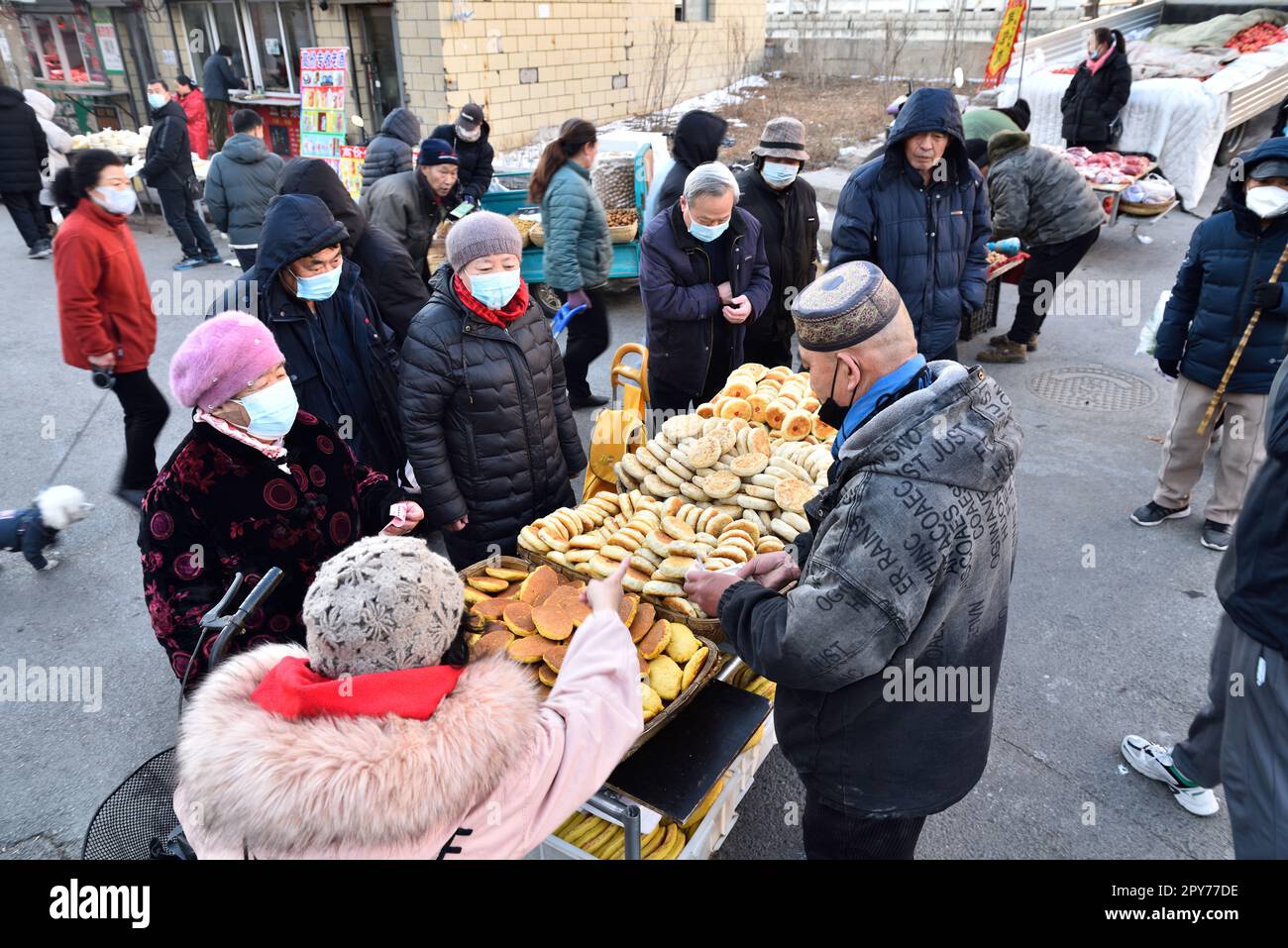 Straßenmarkt in Nordchina Stockfoto