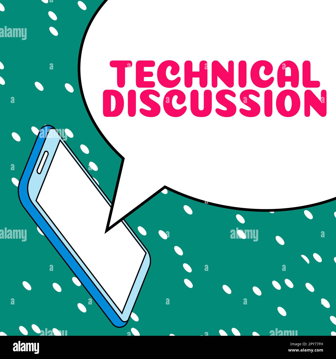 Inspiration mit Schild „Technische Diskussion“. Wort für Gespräch oder Diskussion über ein bestimmtes technisches Problem Stockfoto