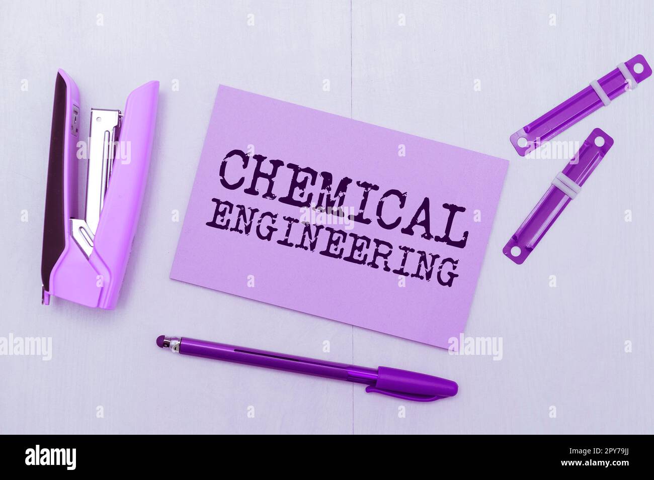 Konzeptionelle Darstellung Chemical Engineering. Wort für die Entwicklung von Dingen, die sich mit der industriellen Anwendung der Chemie befassen Stockfoto