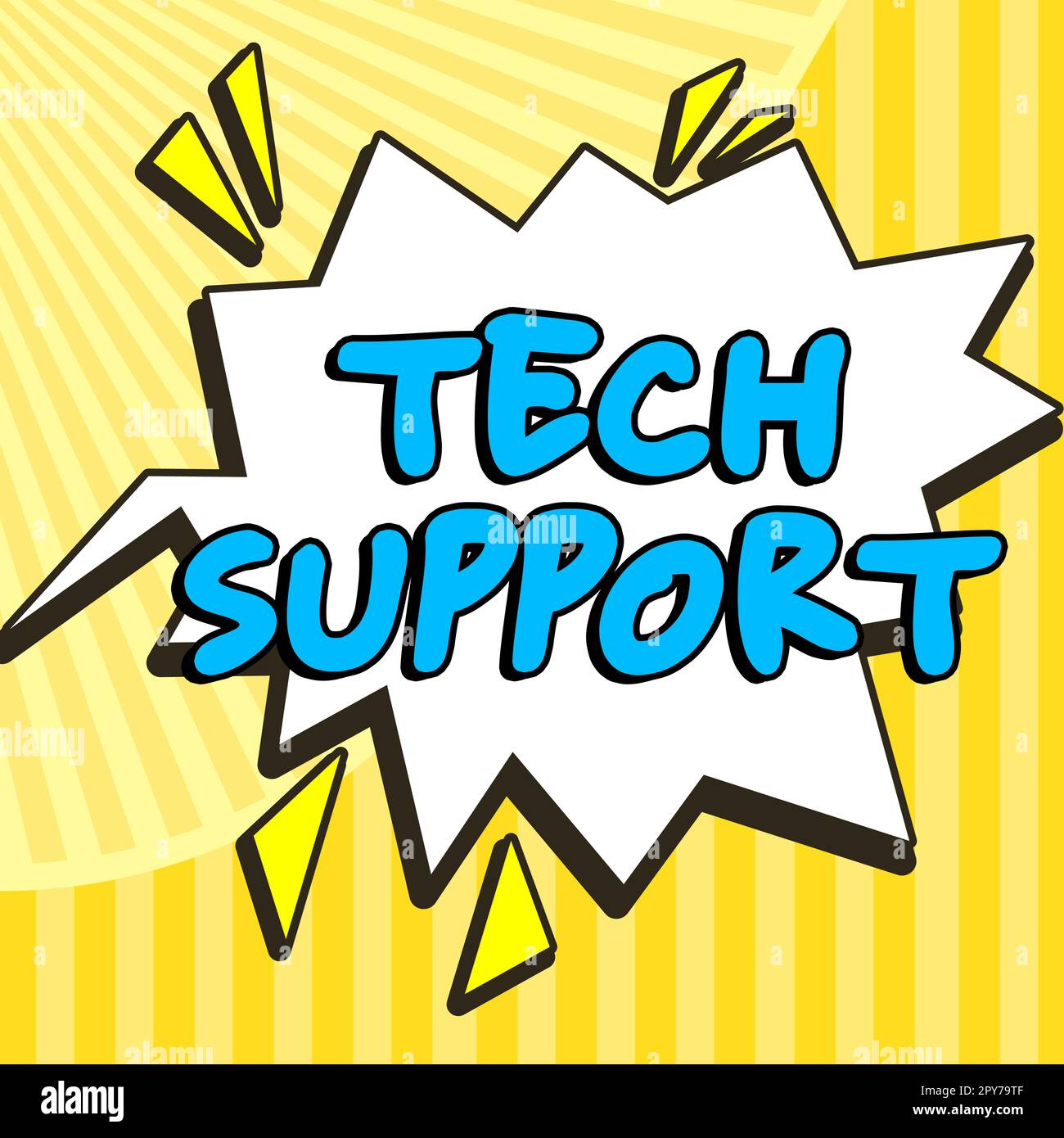 Konzeptionelle Darstellung des technischen Supports. Überblick über das Unternehmen Unterstützung von Personen, die technische Probleme haben Stockfoto