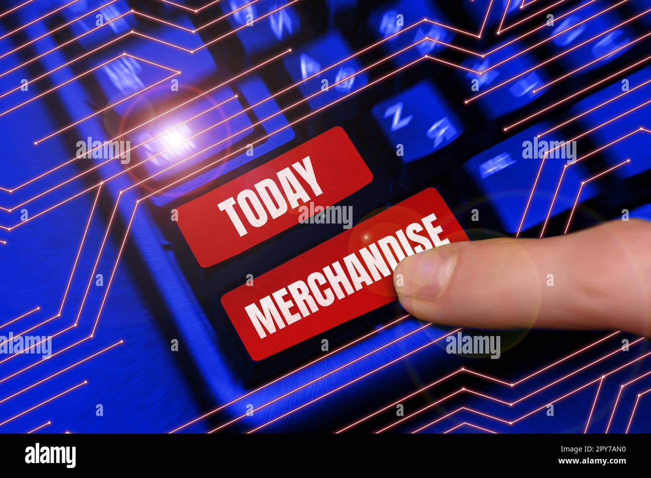 Textbeschriftung mit Merchandise-Artikeln. Konzept, das die Waren oder Waren bezeichnet, die im Unternehmen gekauft und verkauft werden Stockfoto