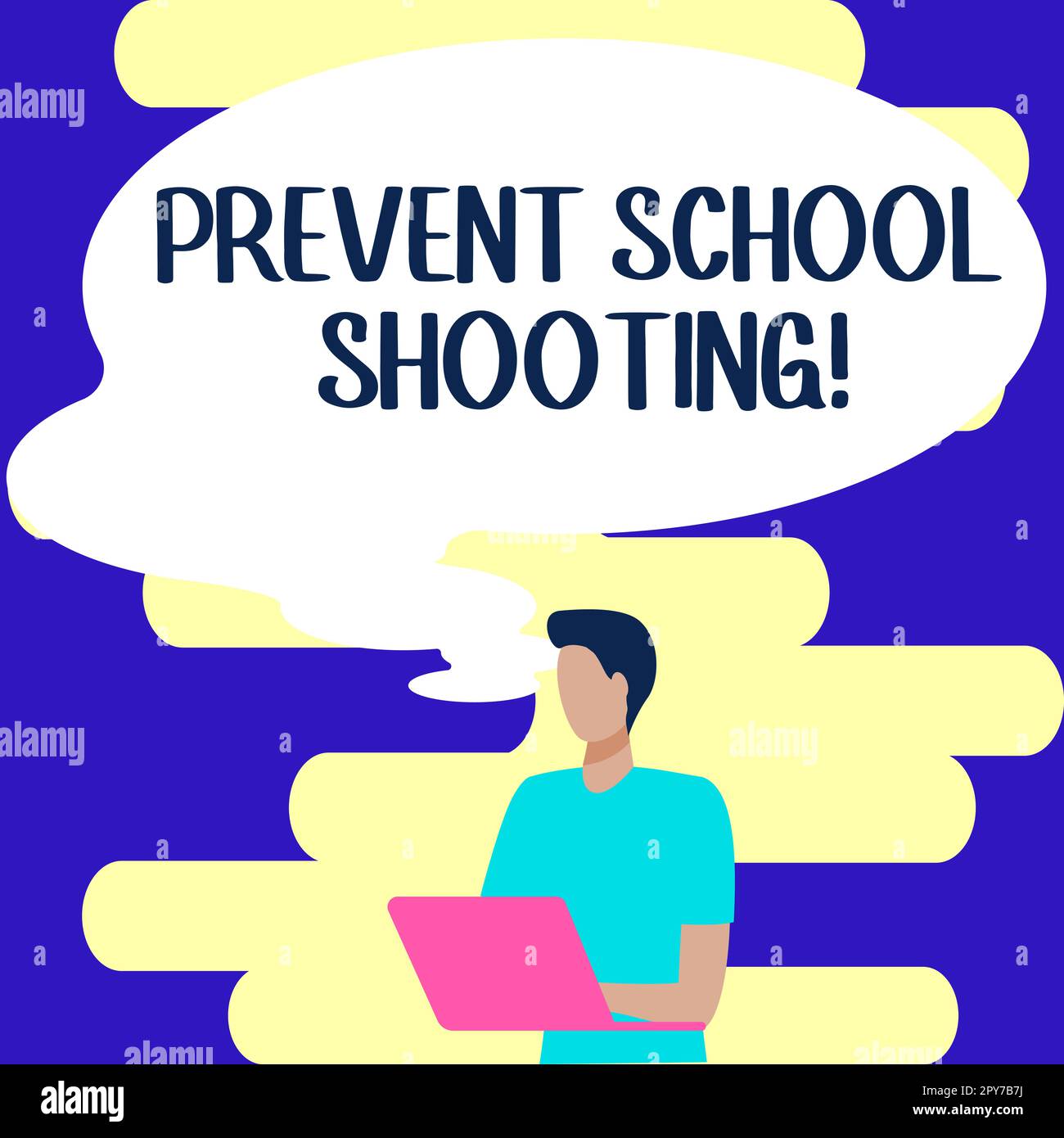 Textbeschriftung Prevent School Shooting. Konzeptionelle Fotoaktionen zur Einstellung des Einsatzes von Schusswaffen in Bildungseinrichtungen Stockfoto