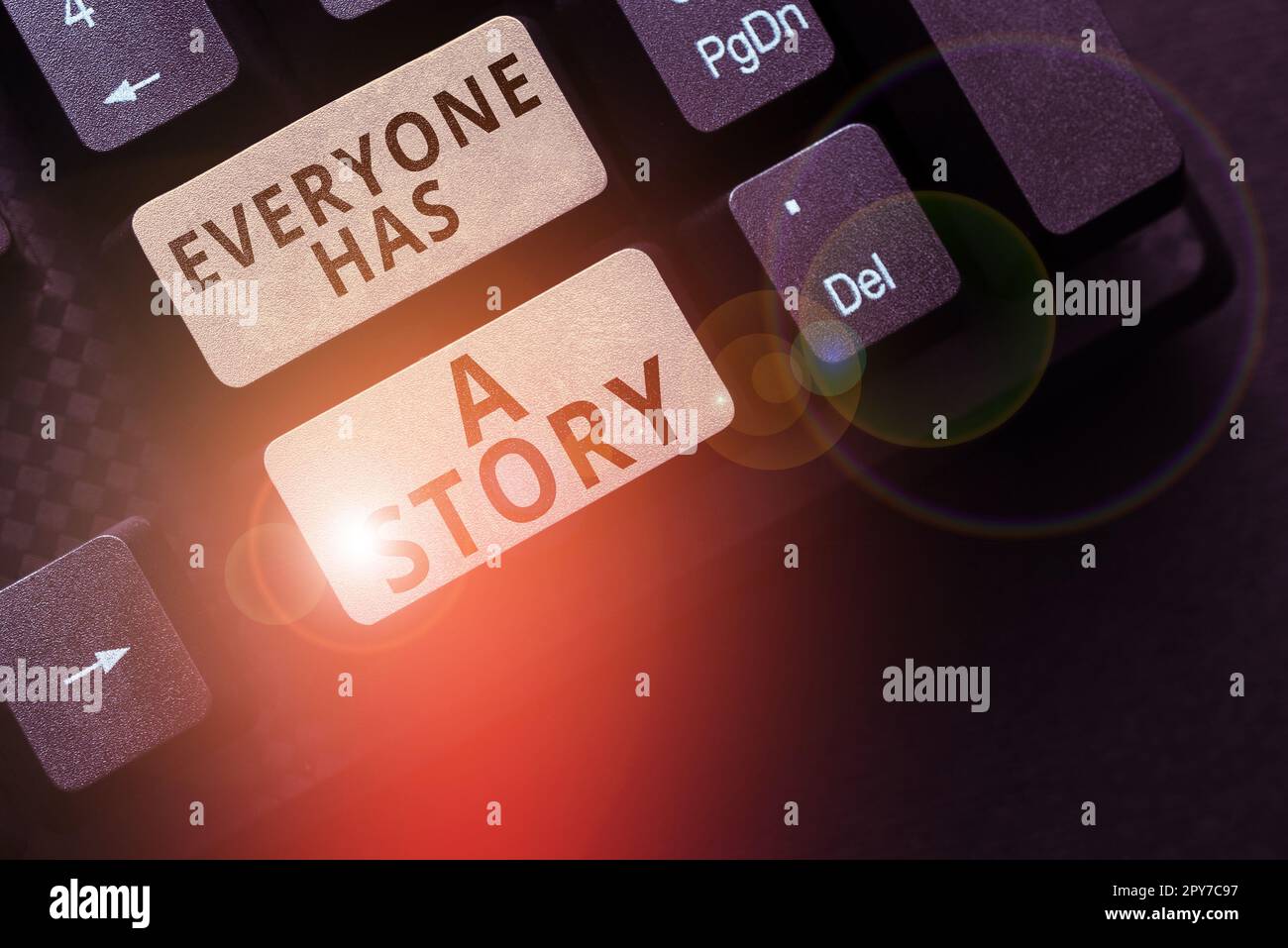 Handschrift Text jeder hat Eine Geschichte. Business-Showcase Hintergrundgeschichten erzählen Ihre Erinnerungen Stockfoto
