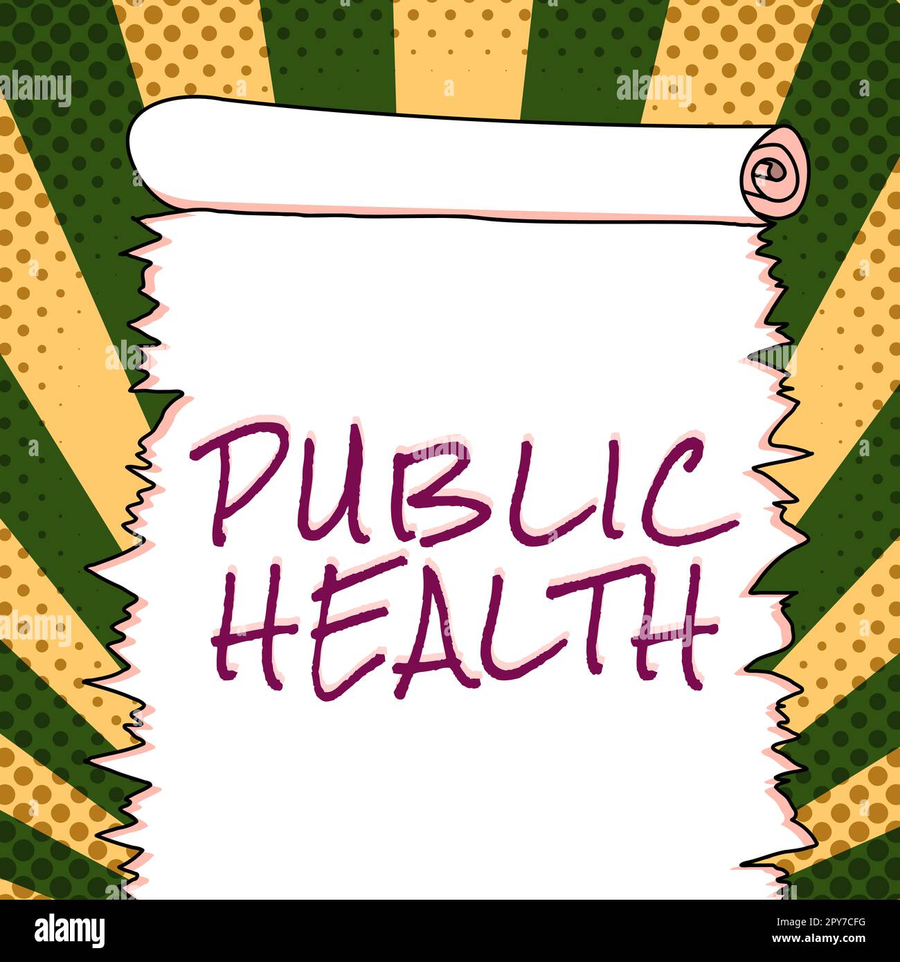 Schild mit der Anzeige der öffentlichen Gesundheit. Wort geschrieben über die Förderung einer gesunden Lebensweise für die Gemeinschaft und ihre Menschen Stockfoto
