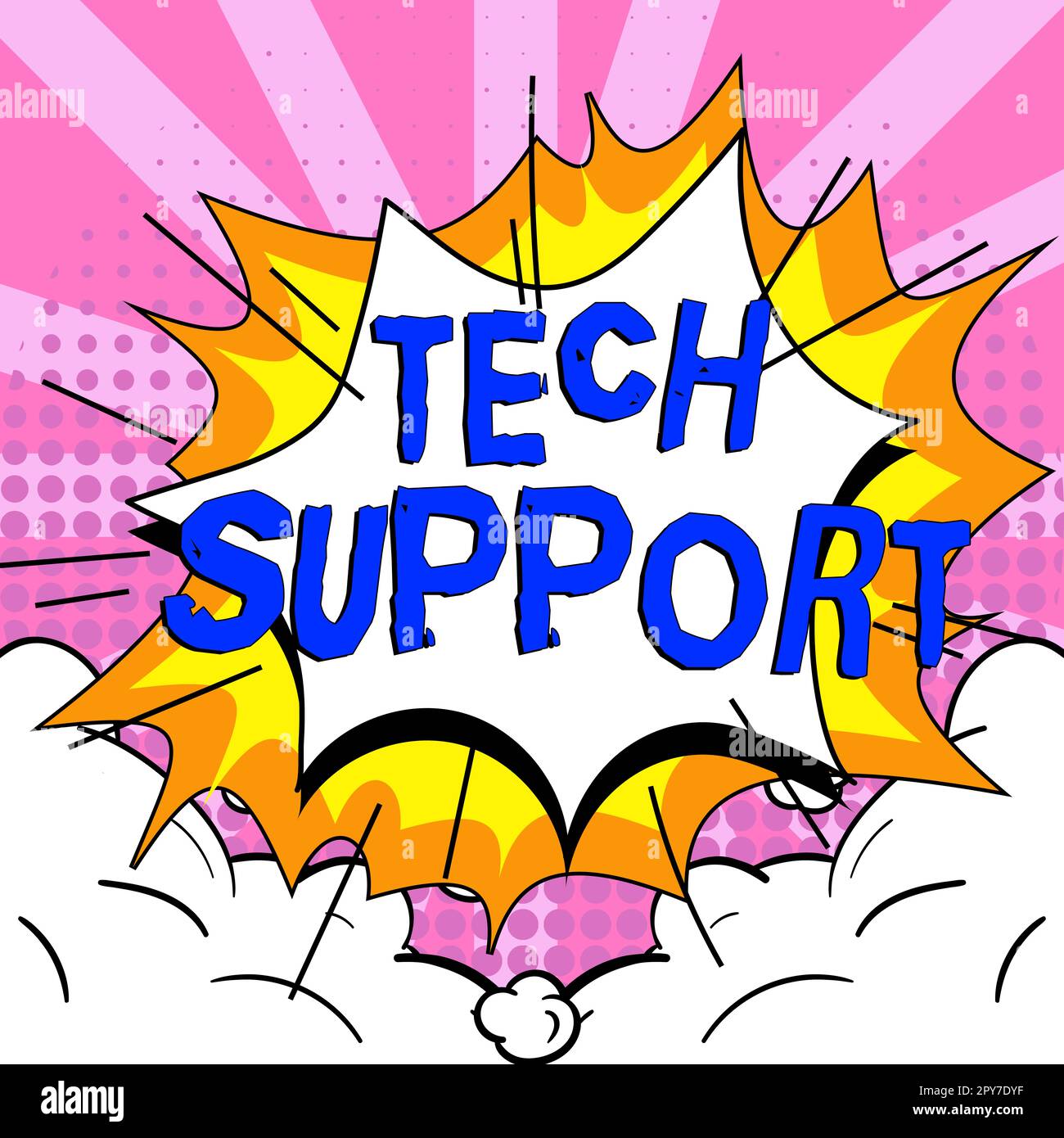 Schild mit der Aufschrift „Technischer Support“. Business-Showcase zur Unterstützung von Personen, die technische Probleme haben Stockfoto