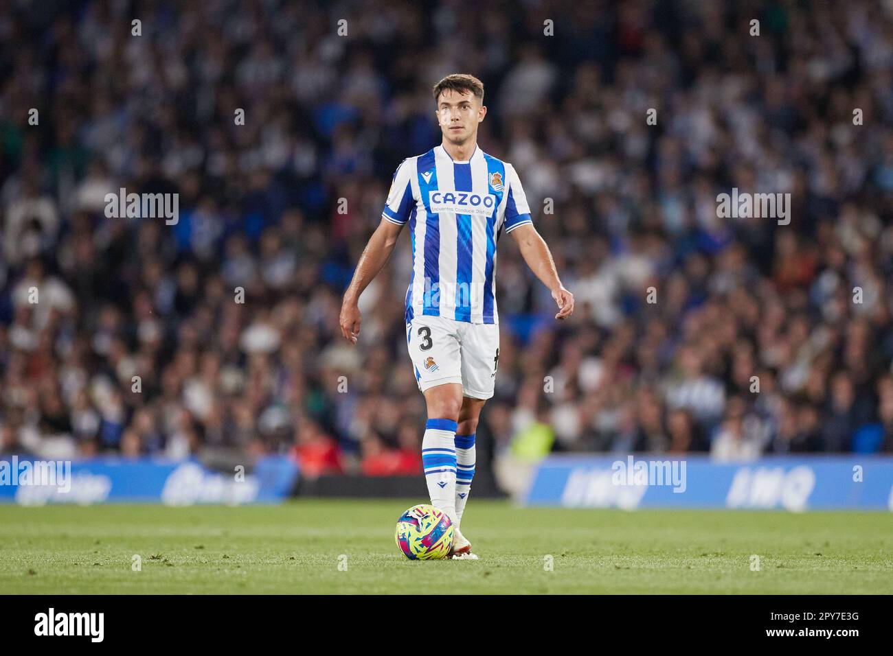 Martin Zubimendi von Real Sociedad während des Fußballspiels der spanischen Meisterschaft La Liga zwischen Real Sociedad und Real Madrid am 2. Mai 2023 in der reale Arena in San Sebastian, Spanien - Foto: Ricardo Larreina/DPPI/LiveMedia Stockfoto