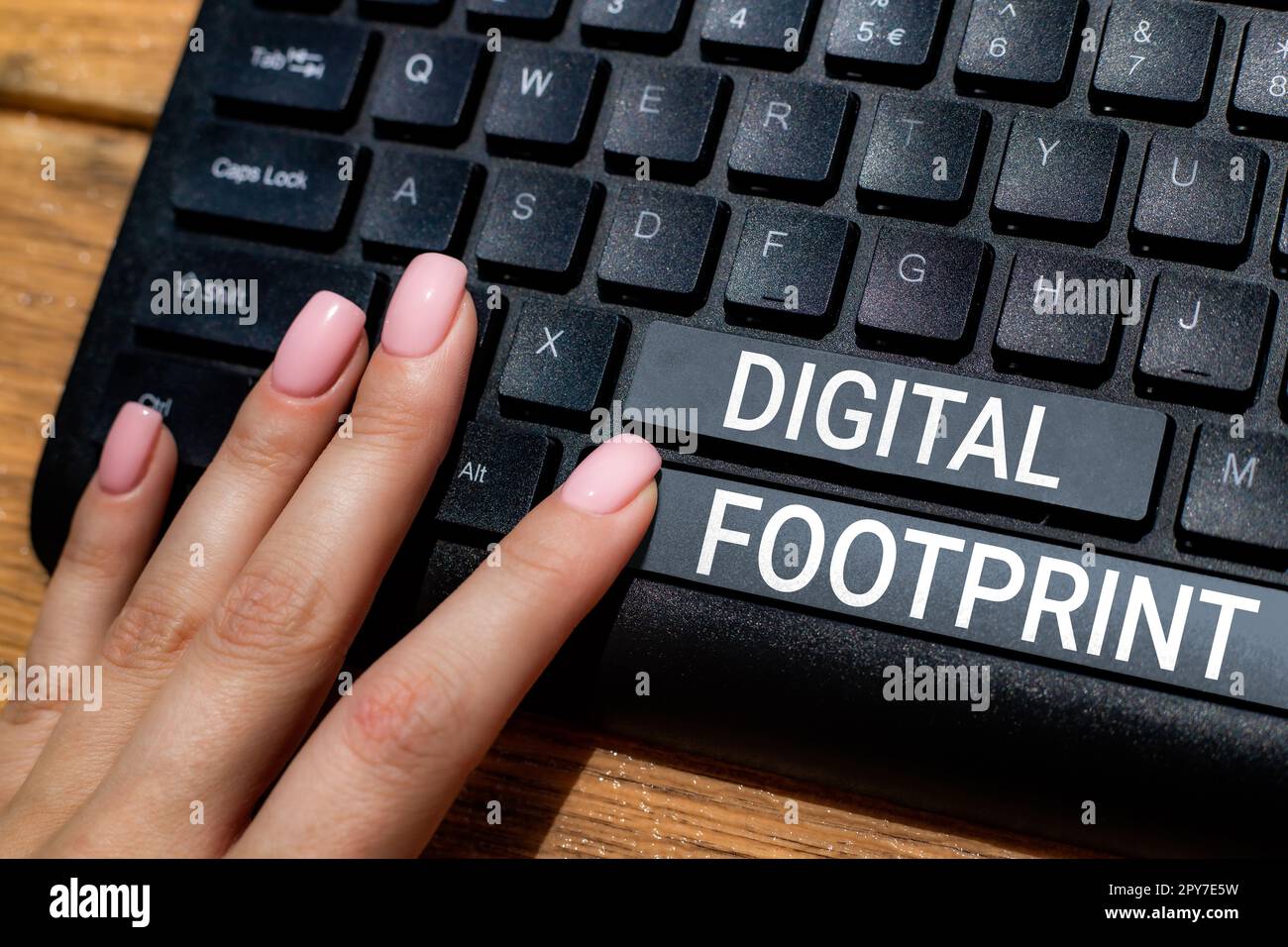 Inspiration mit Digital Footprint. Business Showcase nutzt digitale Technologie für den Fertigungsprozess Stockfoto