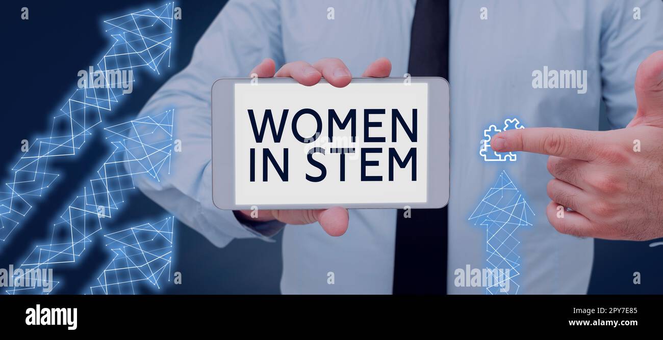 Konzeptionelle Darstellung Frauen im Stem. Business Concept Science Technology Engineering Mathematics Scientist Research Stockfoto