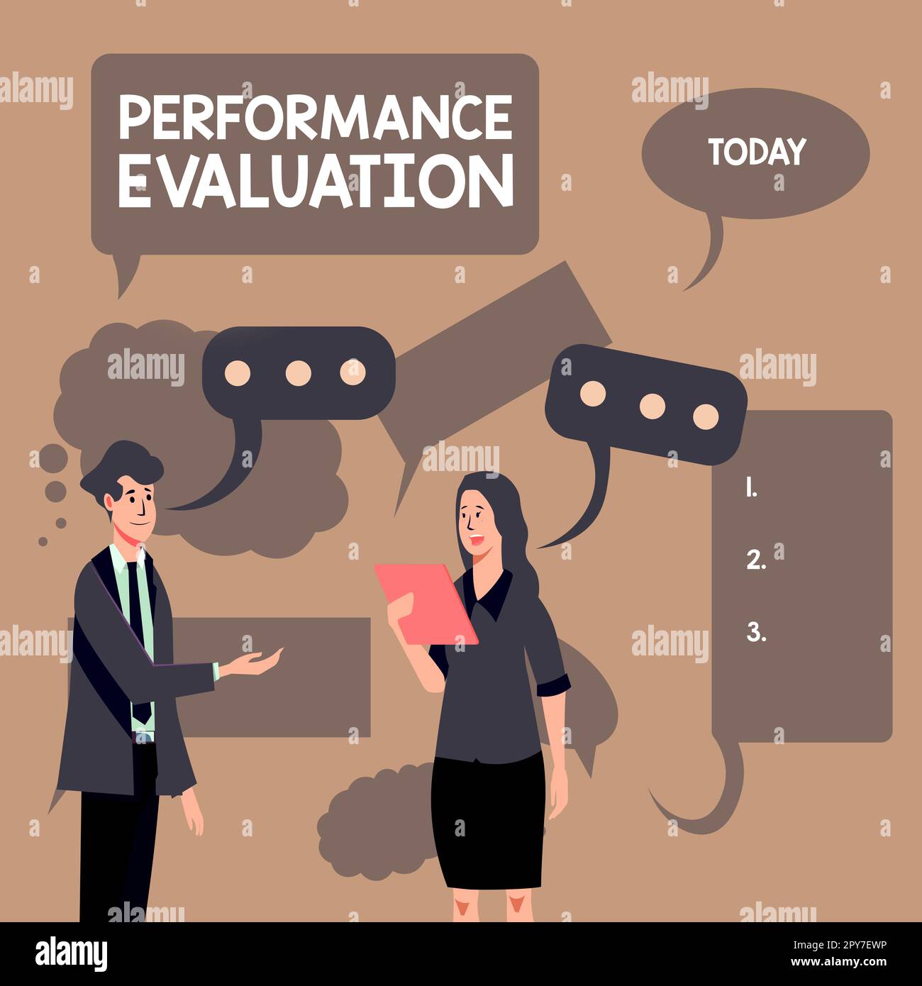 Inspiration mit „Sign Performance Evaluation“. Geschäftskonzept die Entwicklung und Aktionsplanung eines anderen Stockfoto