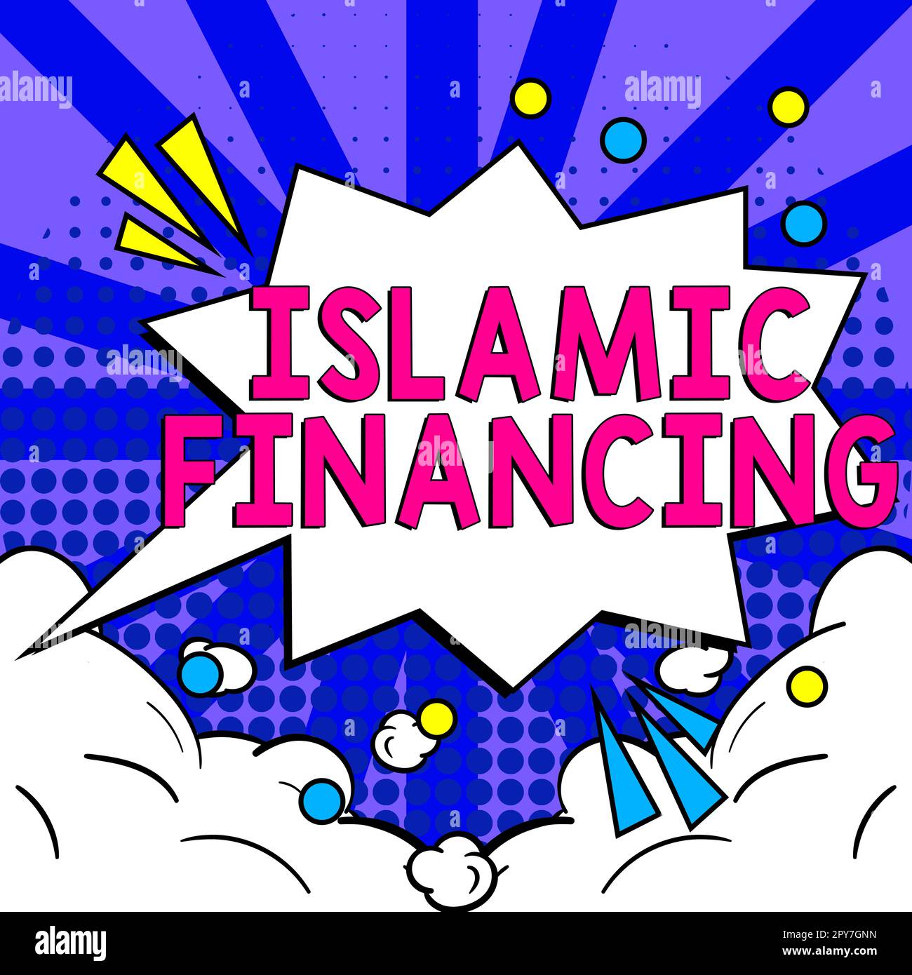 Konzeptionelle Überschrift Islamische Finanzierung. Ein Wort über Bankaktivitäten und Investitionen, die der Scharia entsprechen Stockfoto