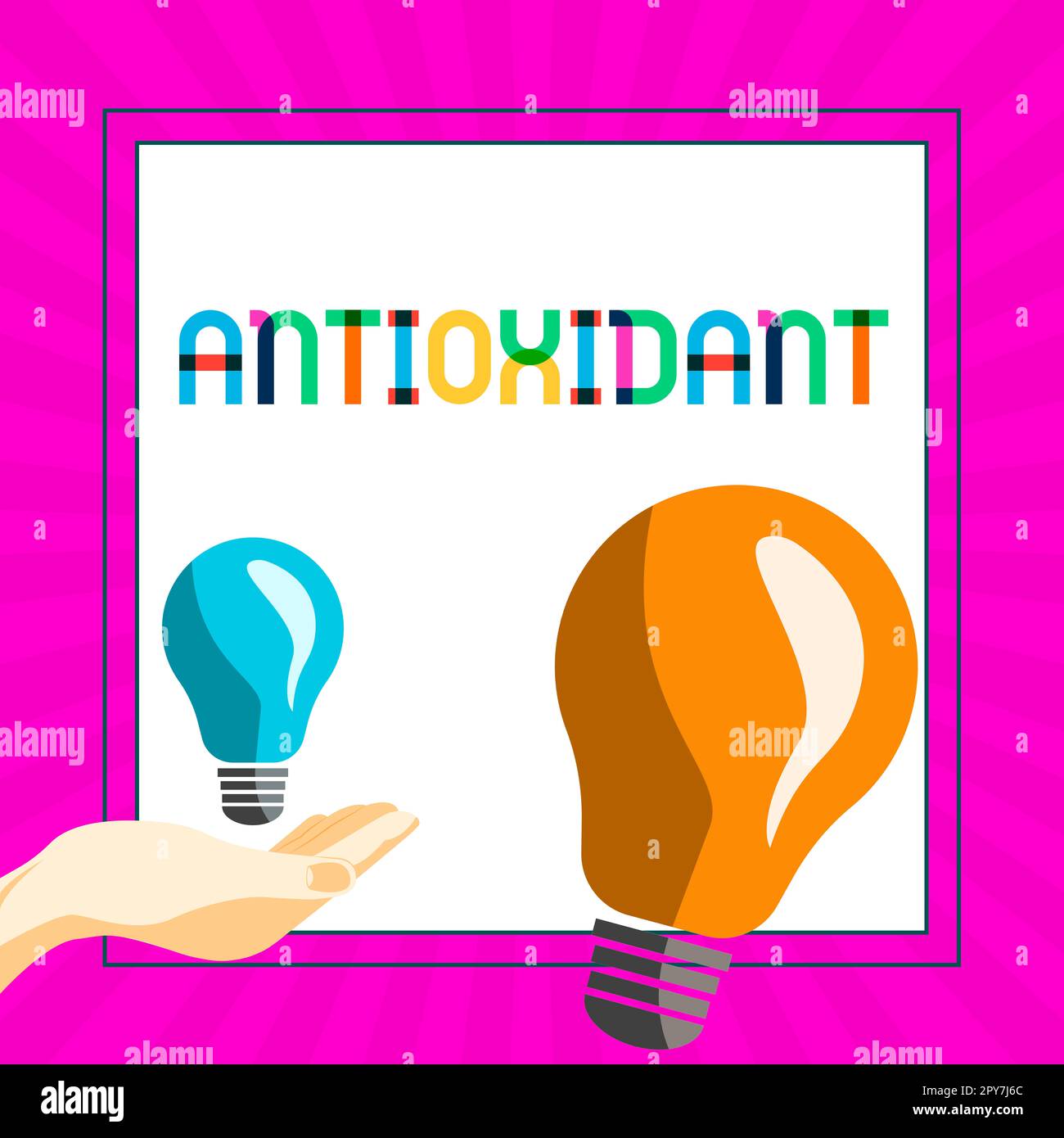 Handschriftliches Schild Antioxidans. Wort für eine Substanz, die Oxidation oder Reaktionen durch Sauerstoff hemmt Stockfoto