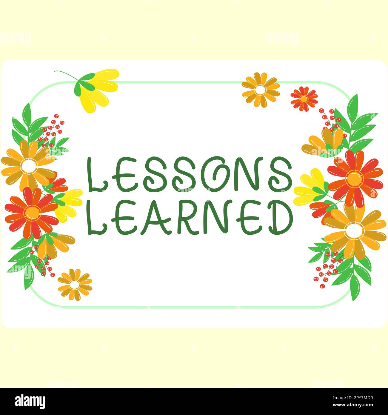 Konzeptionelle Darstellung Lektionen Gelernte Lektionen. Geschäftskonzept fördern Sie den Austausch und die Nutzung von aus Erfahrungen gewonnenem Wissen Stockfoto