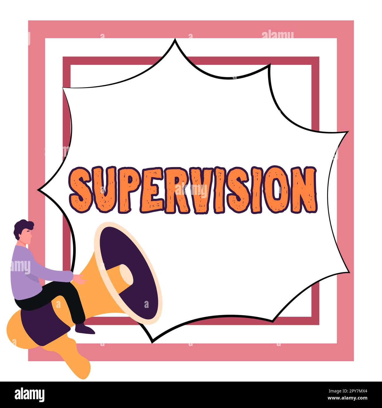 Handgeschriebenes Schild Supervision. Wort zur Überwachung und Koordination des Anlagenbetriebs Stockfoto
