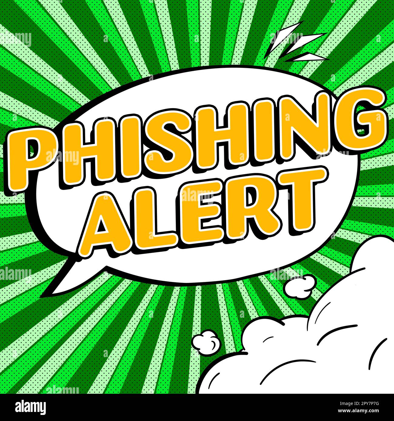 Textunterschrift mit Phishing-Alarm. Wort für "Kenntnis des betrügerischen Versuchs, an vertrauliche Informationen zu gelangen" Stockfoto