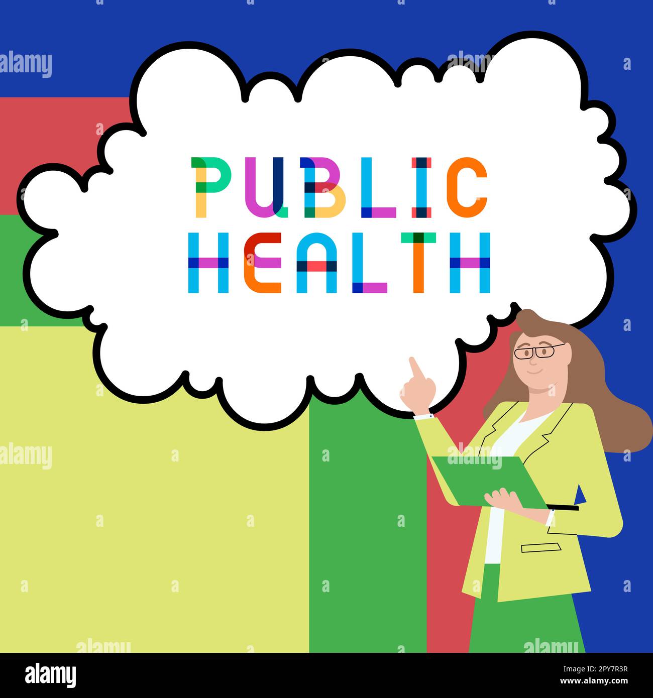 Konzeptionelle Darstellung Public Health. Geschäftsidee zur Förderung eines gesunden Lebensstils für die Gemeinschaft und ihre Menschen Stockfoto