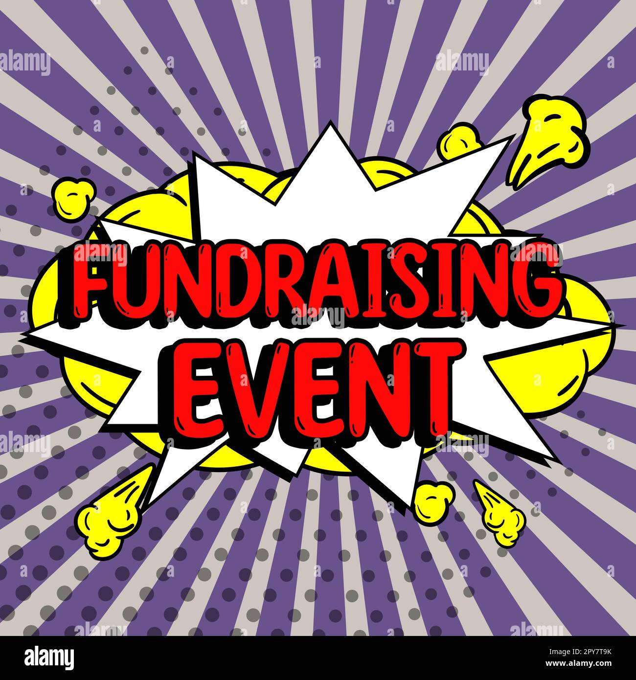 Konzeptionelle Überschrift Fundraising-Veranstaltung. Kampagne für Geschäftskonzepte, deren Zweck es ist, Geld für eine Sache zu sammeln Stockfoto