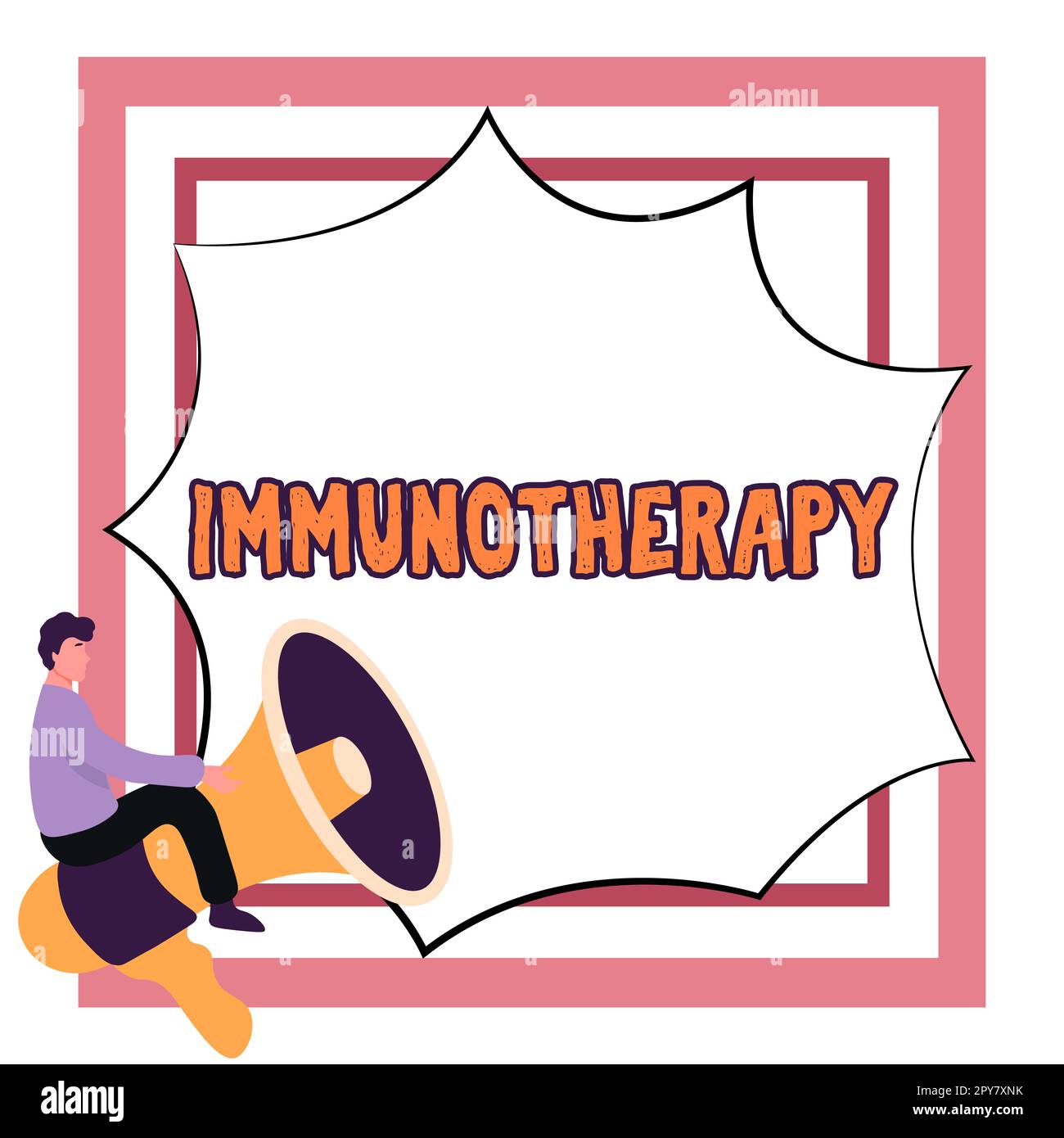 Inspiration zeigt Zeichen Immuntherapie. Business Showcase Behandlung oder Prävention von Krankheiten, die die Verbesserung des Immunsystems beinhaltet Stockfoto